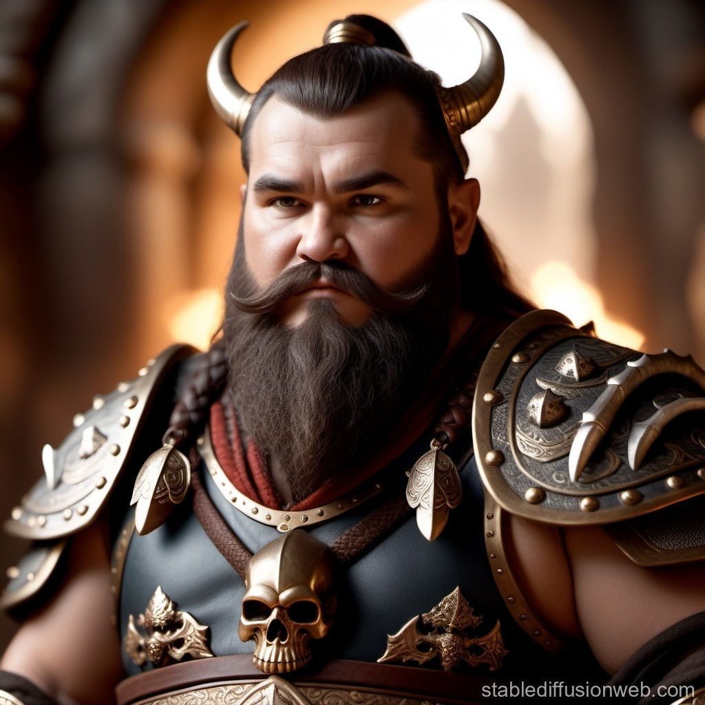 Wallpaper #avA6gJcBi4JM6agGWiFc165 Chubby Realistic Dwarf Warrior with Dragon Skulls Stable Diffusion En