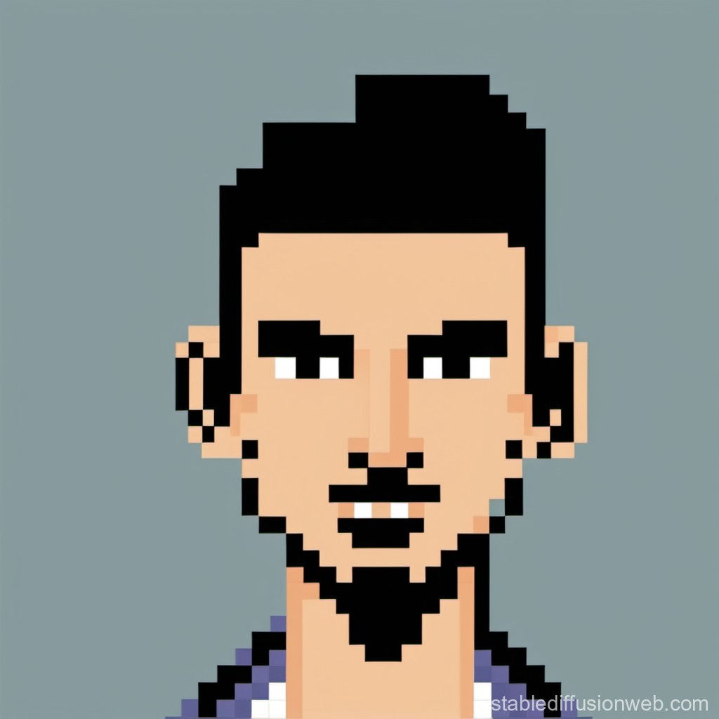 Wallpaper #1Gc765IBSpphPi3-00r6171 2d Pixel Art Size 64x64 Pixels of a Unique Cool Male Scary Head Prompts