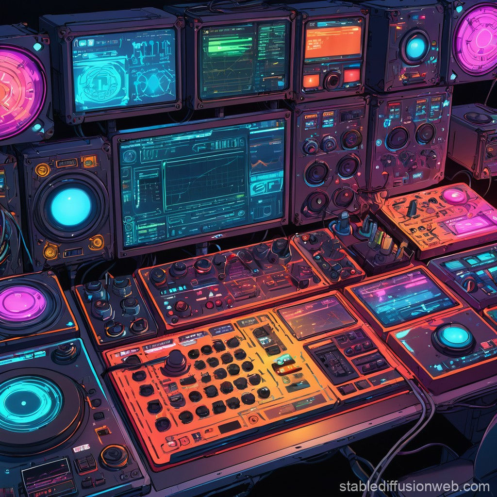 Wallpaper #v5yx4ZIBZHQxiYar0bzY424 Cyberpunk Traffic Jam Stable Diffusion Online