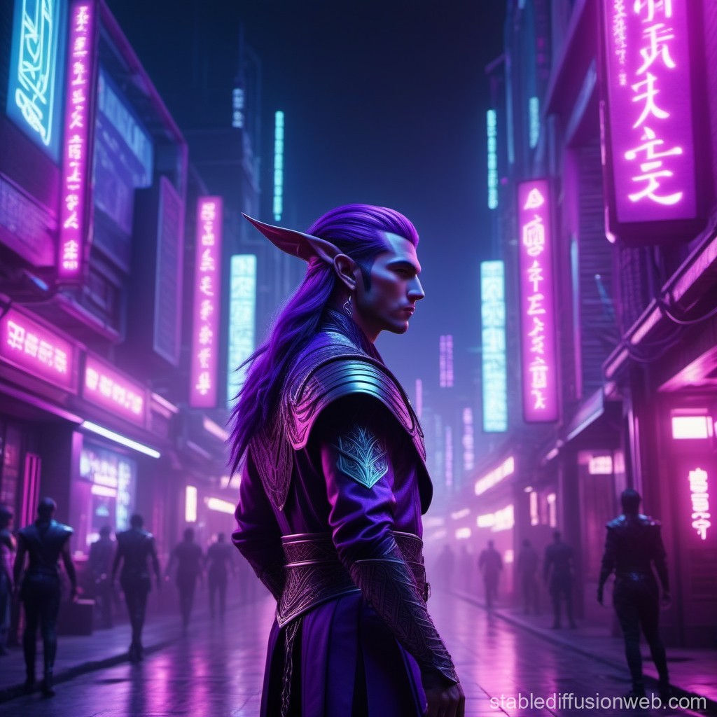 Wallpaper #lZ1sZ5cBkAG5jTCHW7OM139 Cyberpunk Male Elven Street Shaman Summoning a Spirit of Air Prompts