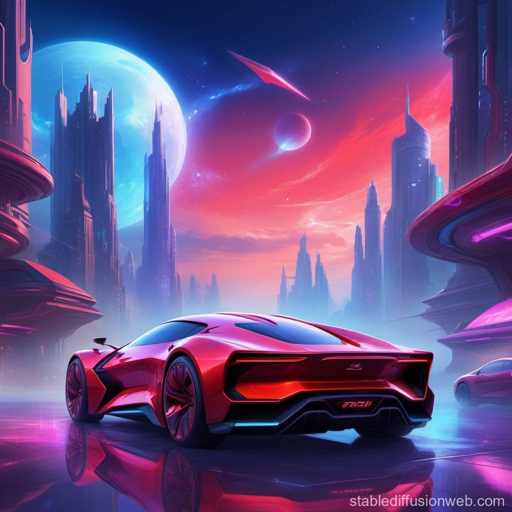 Wallpaper #klb_epcBsd6xcFiEhdxU90 Cyberpunk Red Modified Vehicle Stable Diffusion Online