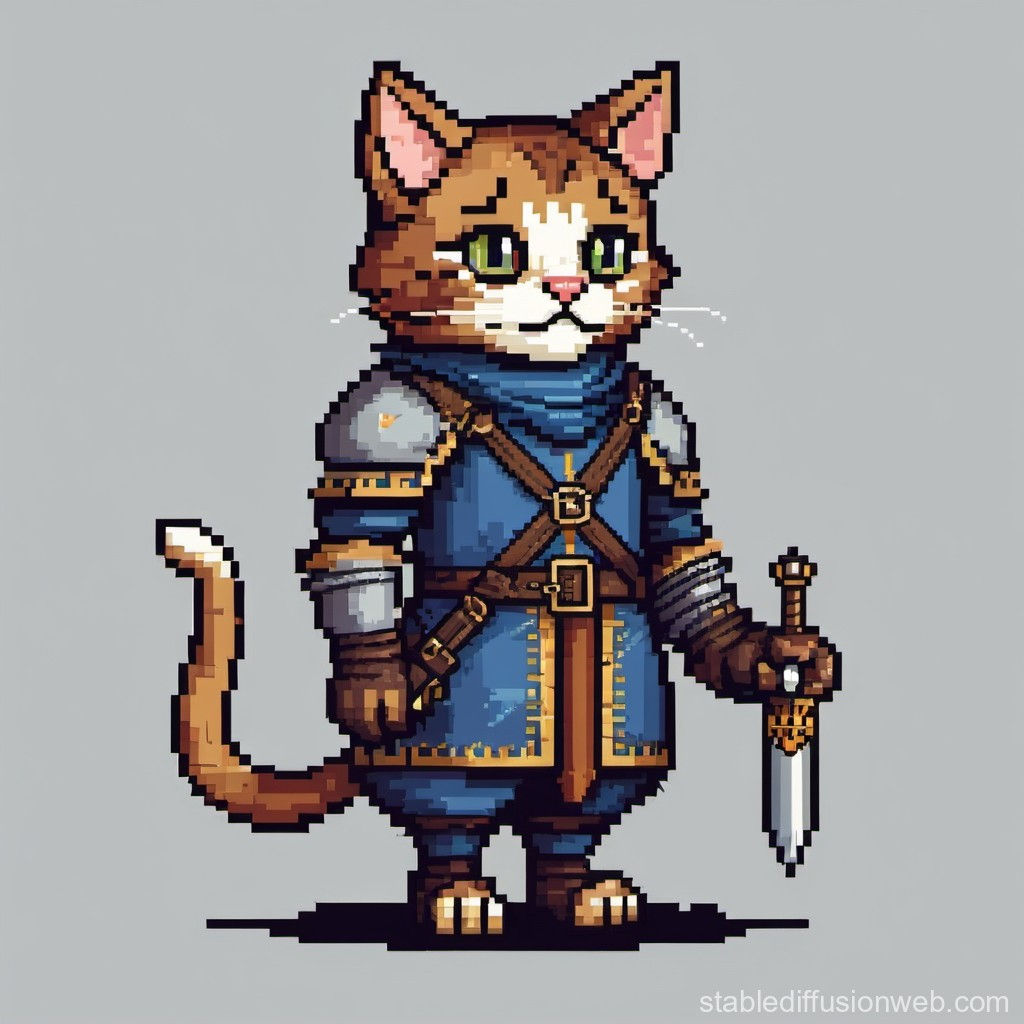 Wallpaper #a0D6MJMBJhL2WPbaiMSr211 16x16 Pixel Art Character an Antropomorphic Cat Who S a Medieval