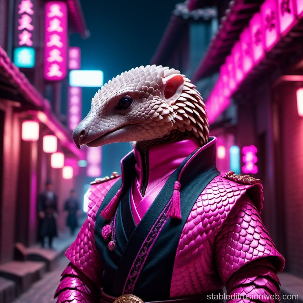 Wallpaper #NWcH9pIBSpphPi3-kYJt338 Cyberpunk Pangolin Samurai in Dystopia Stable Diffusion Online