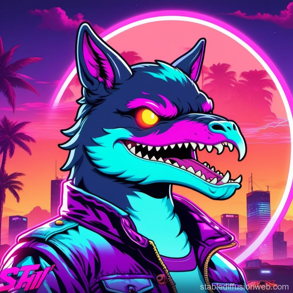 Wallpaper #YGixGZMBSpphPi3-7Bg273 Discord Logo in a Synthwave Background Prompts Stable Diffusion Online