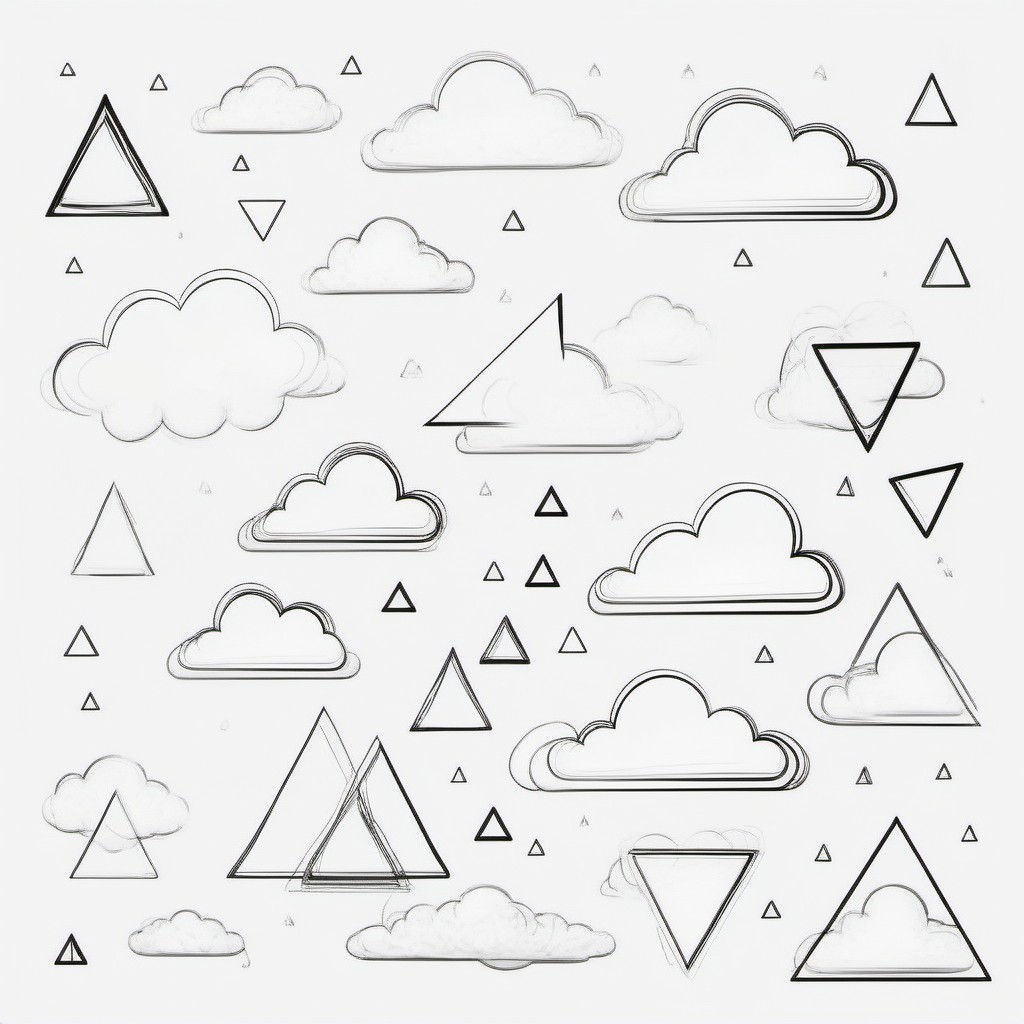 Wallpaper #Dbiz25IBJvJKYCmE9fje365 Clouds and Triangles Outline Drawing Stable Diffusion Online