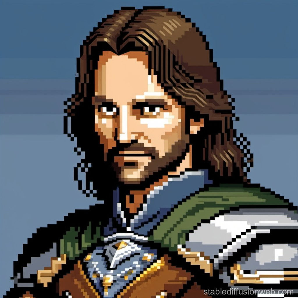 Wallpaper #1Gc765IBSpphPi3-00r6116 Aragorns Pixel Art Noble Warrior Stable Diffusion Online