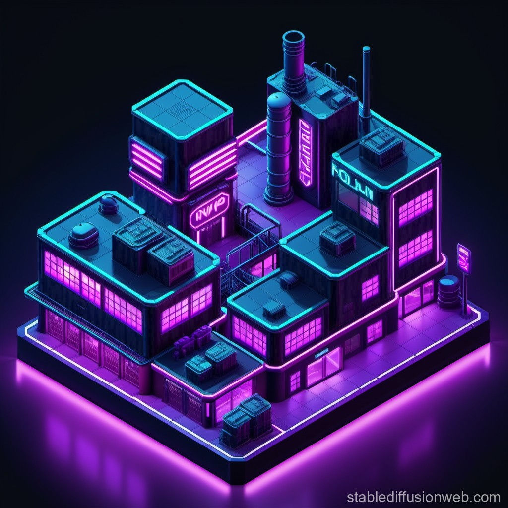 Wallpaper #VTtfcZcBSWmA-tzpmpBY93 Isometric Cyberpunk Industrial Map Stable Diffusion En Linea