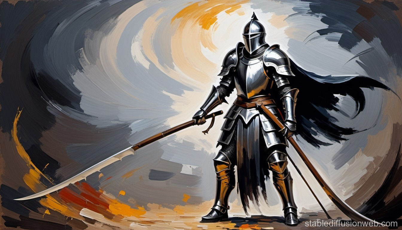 Wallpaper #uAMlZJMBpyOg8YnEhtaE172 Armed Knight in Dark Armor with Scythe Stable Diffusion Online