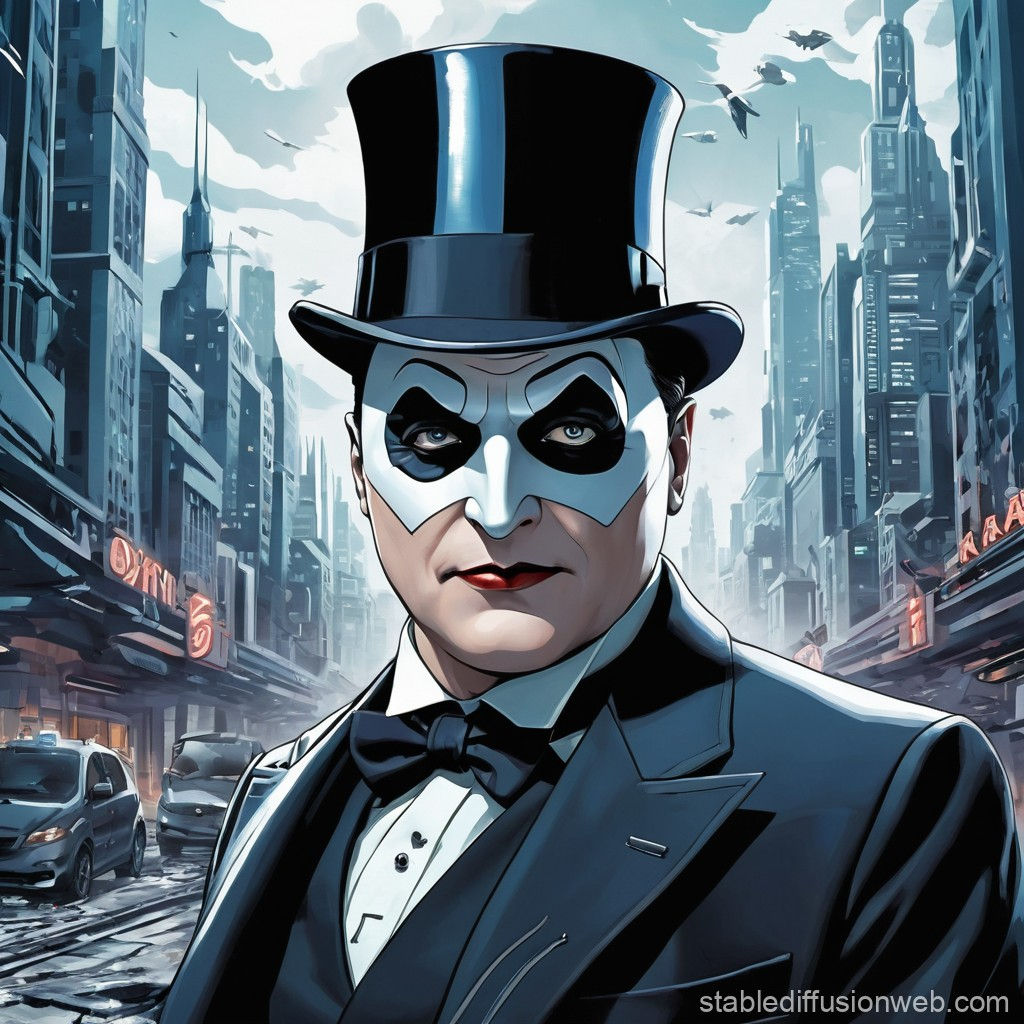Wallpaper #jvB0f5cBi4JM6agGvSAL155 Cyborg Penguin Oswald Cobblepot in Arkham City Stable Diffusion Online