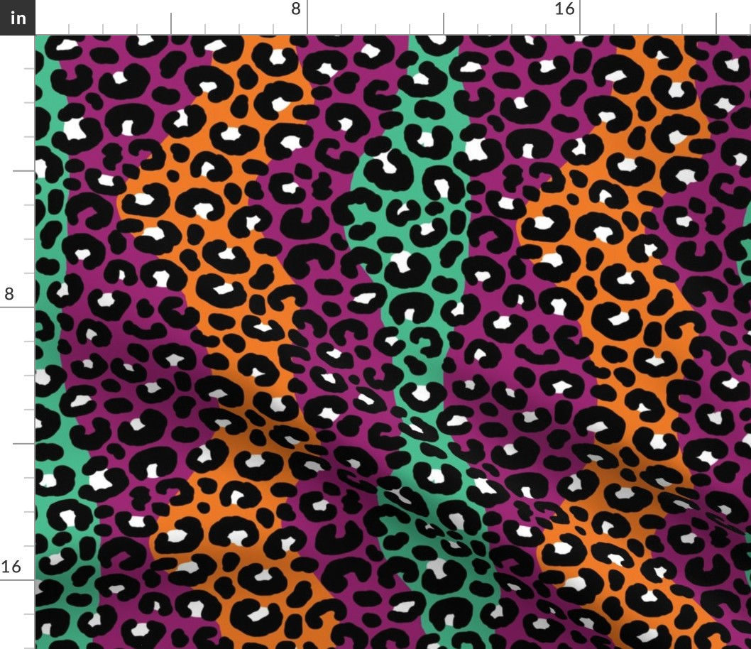 Wallpaper #WViyNJMBzN9vxX34jT0O63 Bright Colorful Leopard Print Fabric Spoonflower
