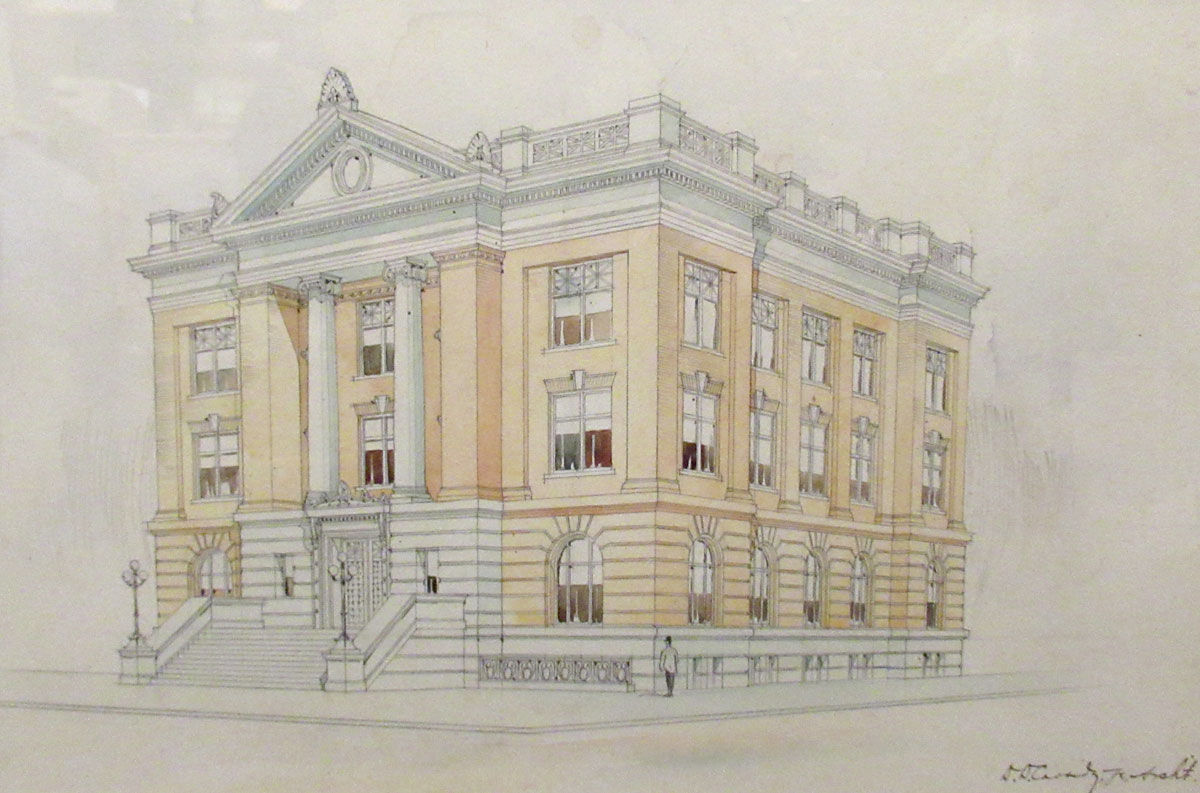 Wallpaper #qJy34JIBZHQxiYara7ci241 Late 19th C Drawing of Neoclassical Building by Architect D D