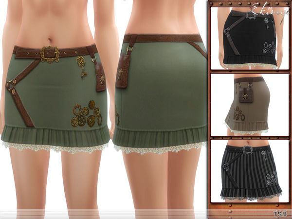 Wallpaper #_bmH3pIBJvJKYCmESQX0263 Steampunk Mini Skirt by Ekinege at Tsr Sims 4 Updates