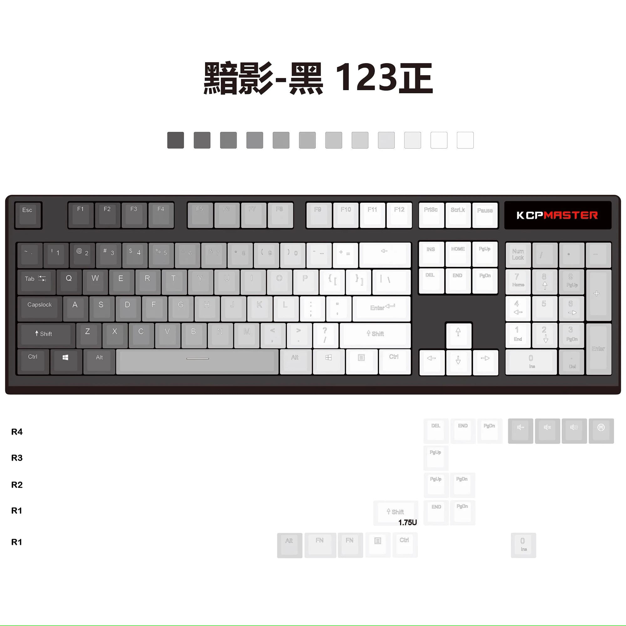 Wallpaper #wmeBEpMBSpphPi3-FPu-281 Dark Shadow Gradient Keycap Dip Dye Doubleshots Pbt Grey for Keyboard