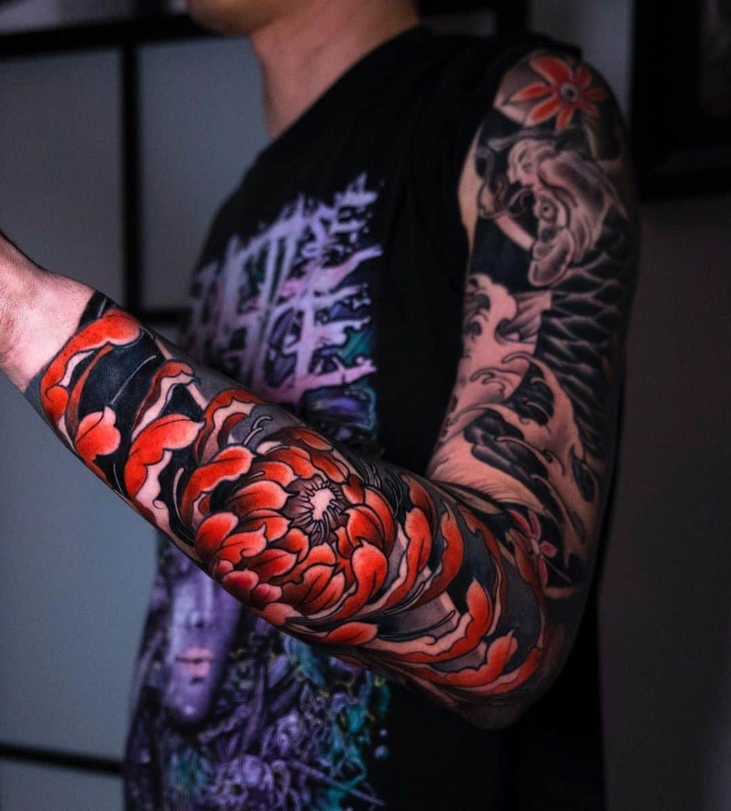 Wallpaper #4177e Half Sleeve Koi Fish Tattoo Chronic Ink