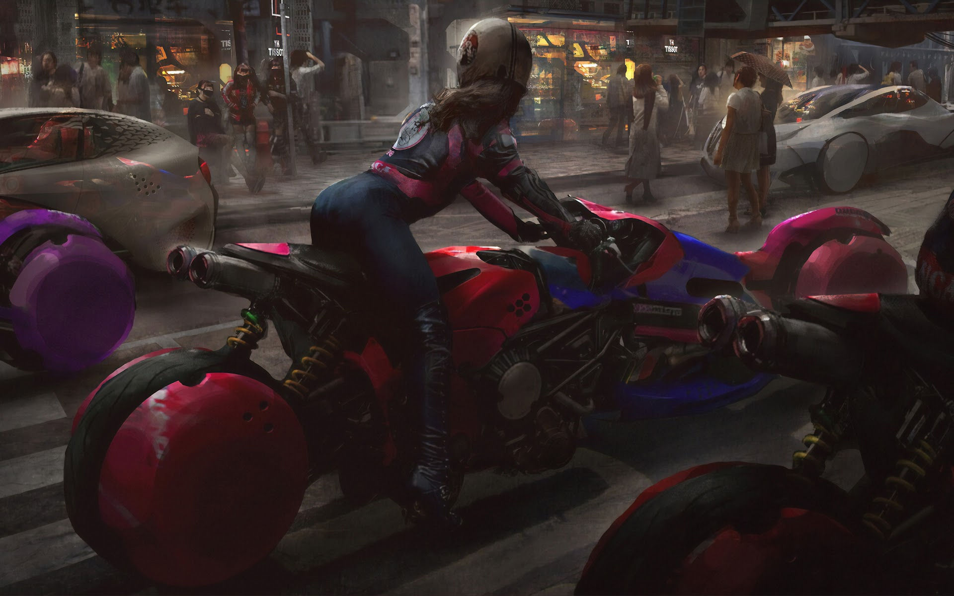 Wallpaper #Hn2b9I4Bnwiau_P6wRAz56 Cyberpunk Biker Motorcycle Sci Fi 4K 126 Wallpaper PC Desktop