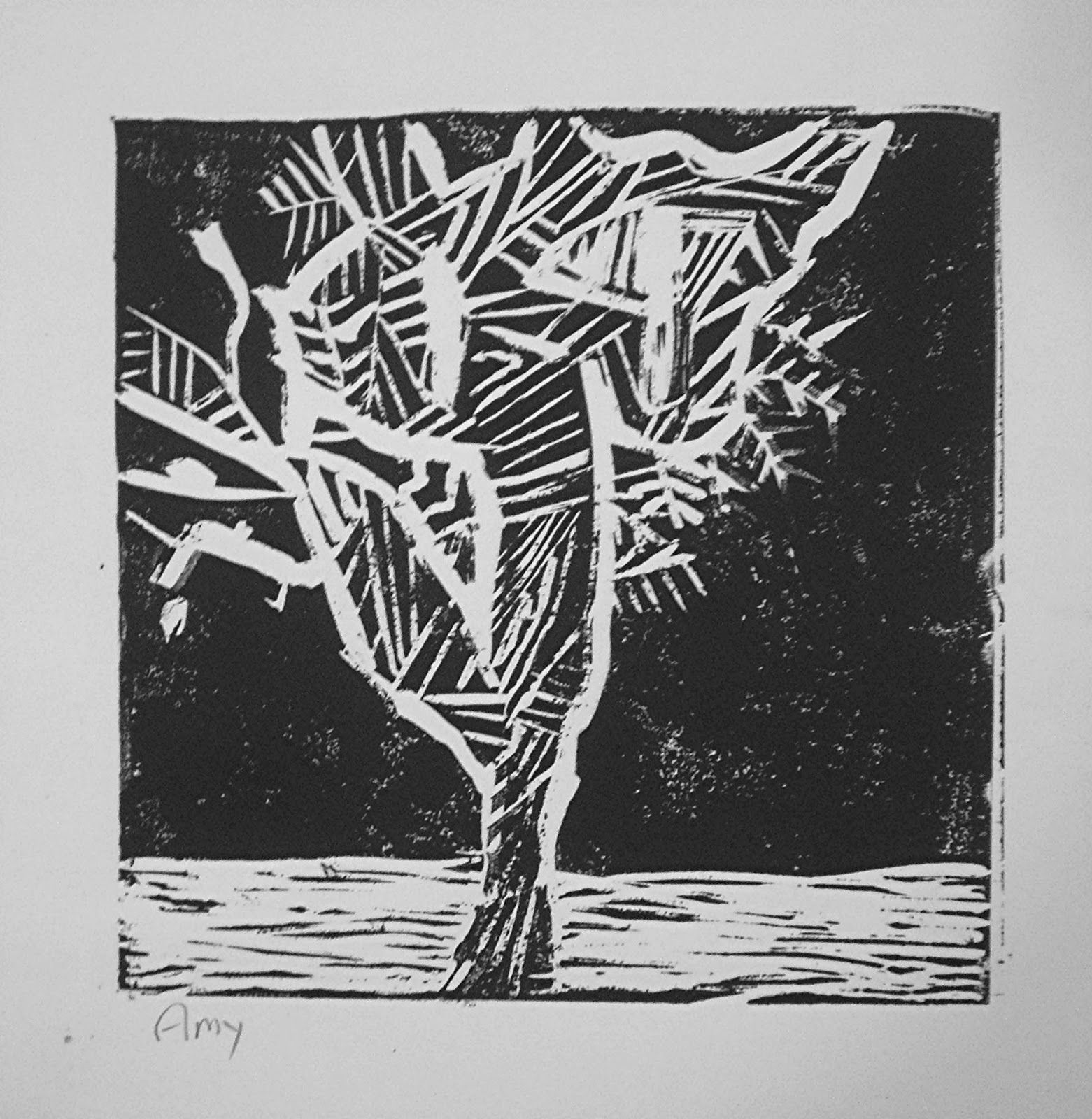 Wallpaper #BWgvFZMBSpphPi3-Zwec173 Use Your Coloured Pencils Lino Printed Trees