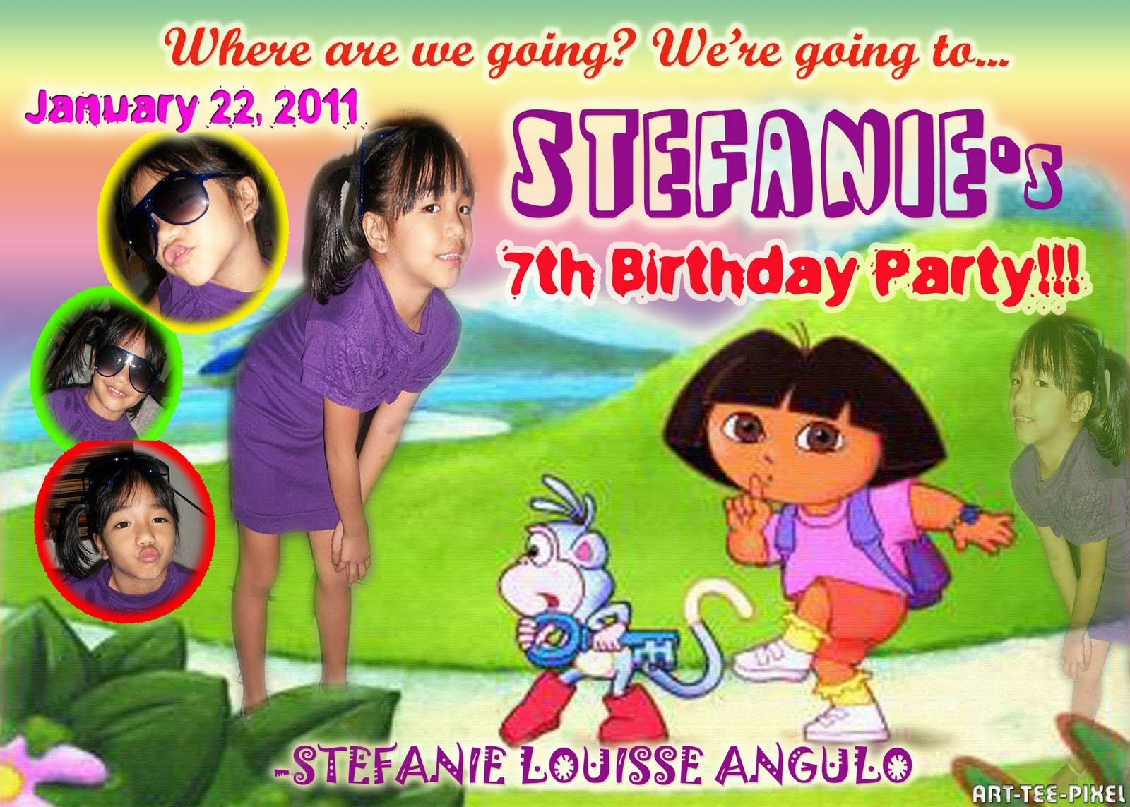 Wallpaper #MGirGpMBSpphPi3-mR1G287 Art Tee Pixel Lay Out Making and Video Editing 7th Birthday Party