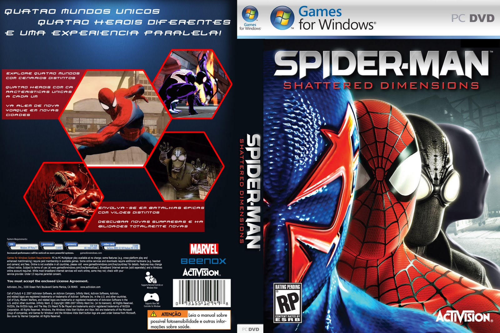 Wallpaper #PWgPGpMBSpphPi3-vhpP225 Vicio Em Games Spider Man Shattered Dimensions PC Game