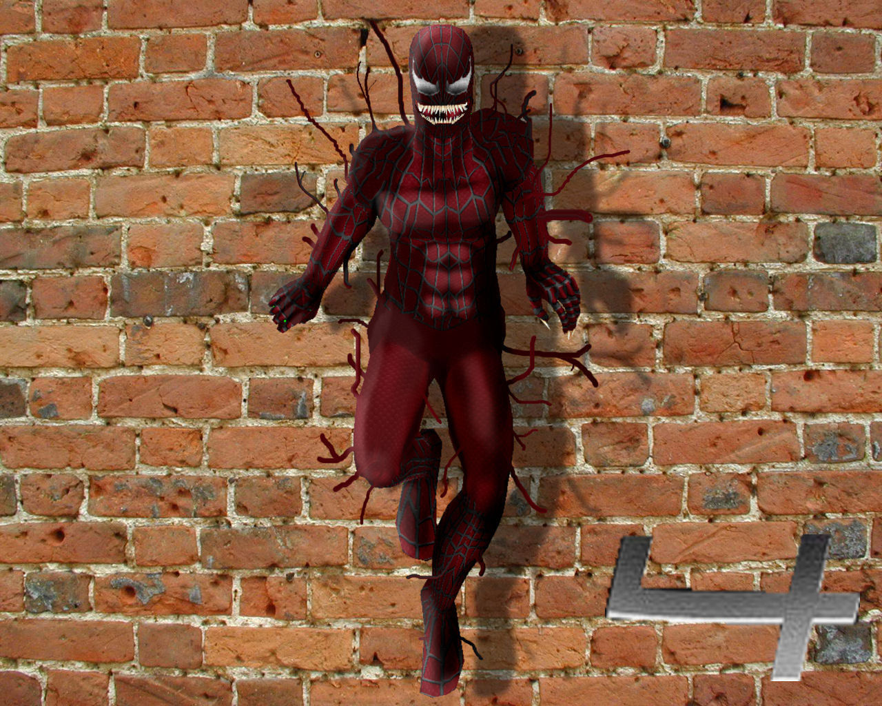 Wallpaper #y3OCho4BFI5NbQksRh-j44 Carnage, a Villain from the Spider-Man Comics, Emerges from a Brick Wall
