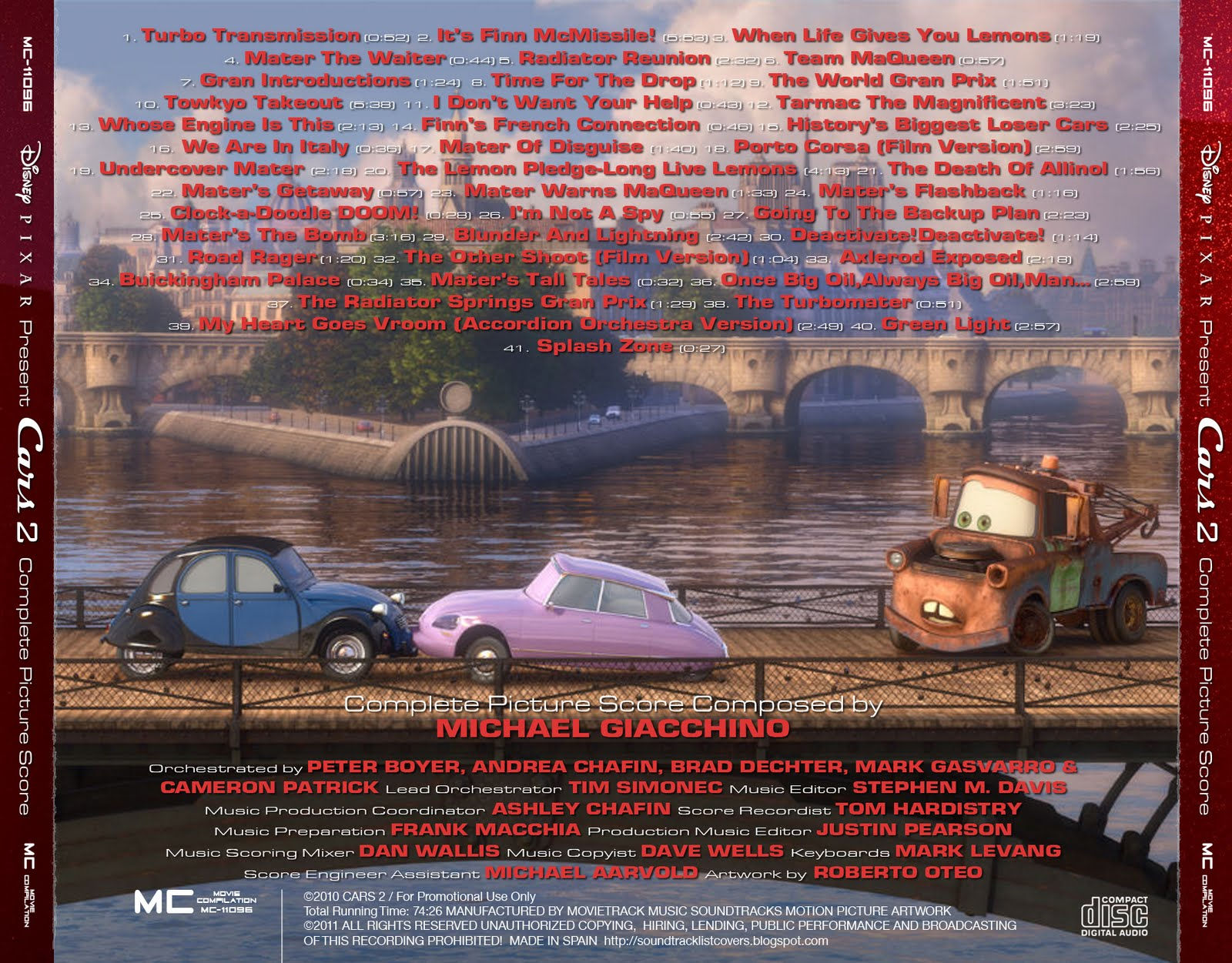 Wallpaper #BBnVM48BtGB6xQ78SJzJ52 Soundtrack List Covers Cars 2 Complete Michael Giacchino