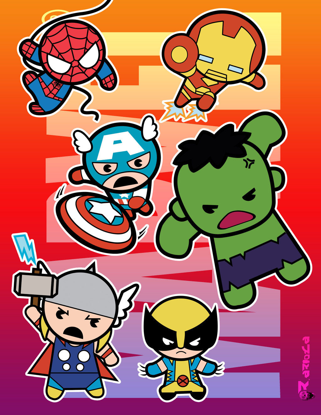 Wallpaper #91cb9 Chibi Avengers Svg Clipart Bundle Cut File for Cricut Instant Download