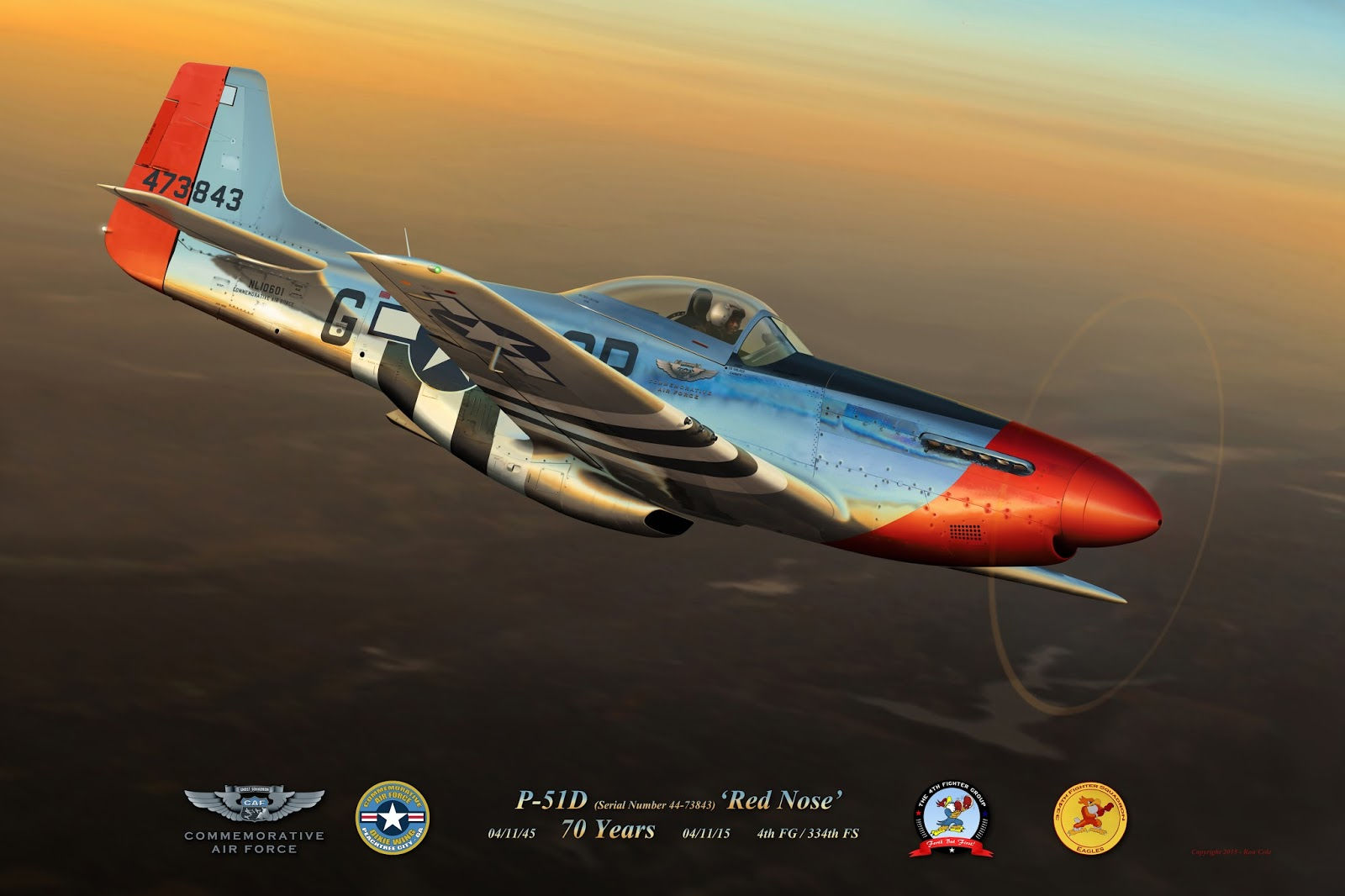 Wallpaper #4EVwl44B7YBJg1BV8qAc33 Aviation Art of Ron Cole Coles Aircraft P 51 Mustang in All Its
