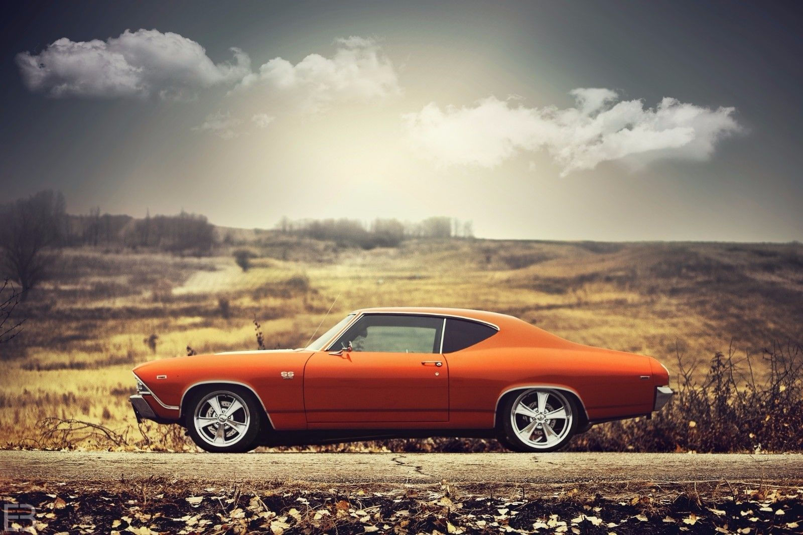 Wallpaper #1hnEN48BtGB6xQ78SaZQ24 1969 Chevrolet Chevelle Ss Orange 24x36 Inch Poster Sports Car Muscle