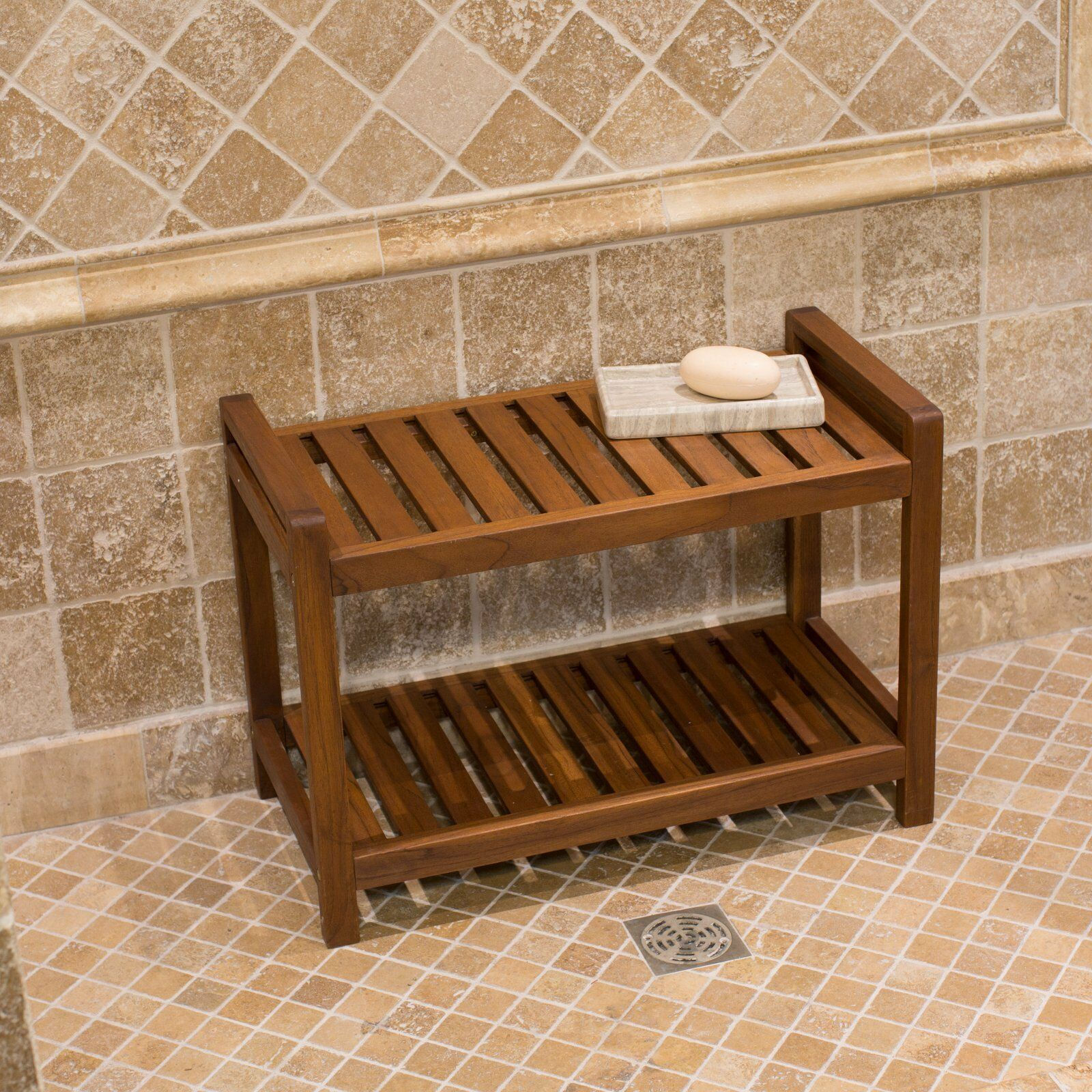 Wallpaper #B52EA Shower Chairs the Original Kai 155 Corner Teak Shower Bench with