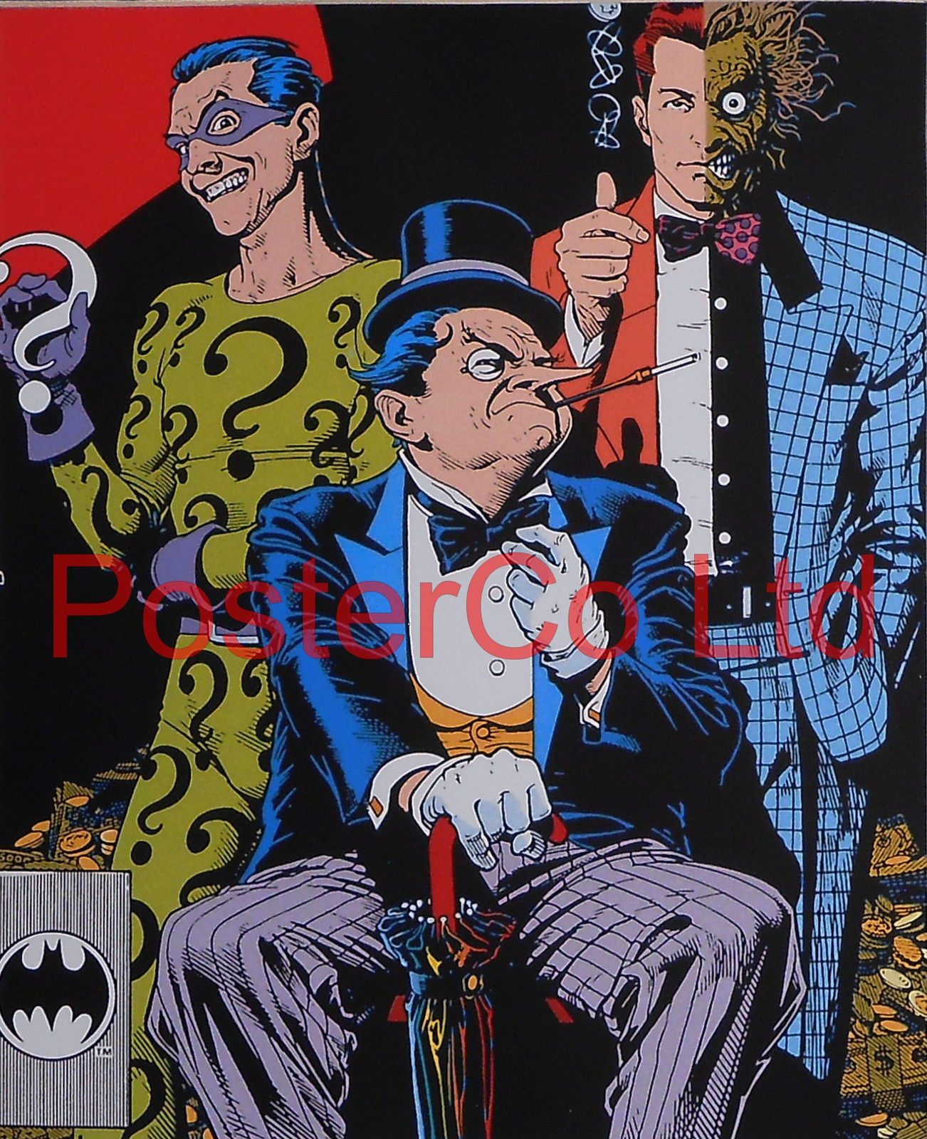 Wallpaper #_BnELo8BtGB6xQ78SpW-19 Secret Origins Penguin Joker Two Face Batman Villain Framed