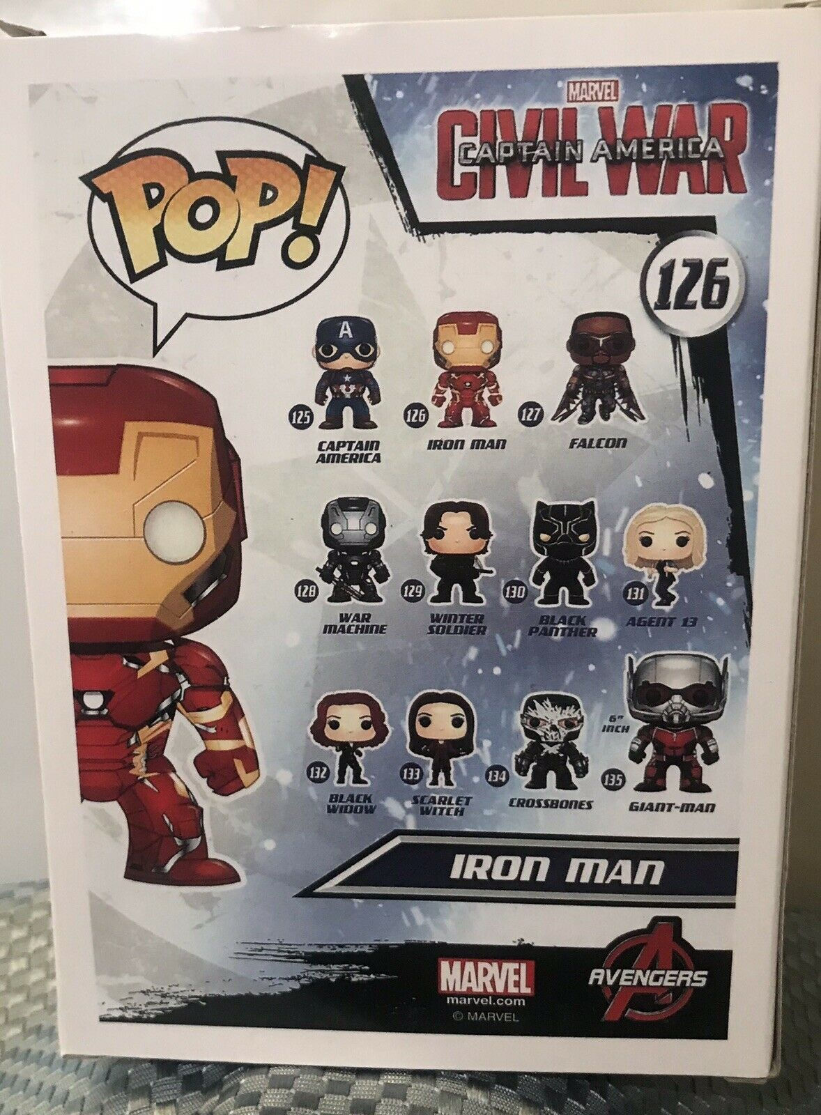 Wallpaper #_aV-OJMBVBiSkHCa5Y3h83 Funko Pop Marvel Avengers Iron Man 126 Figurine Captain America Civil