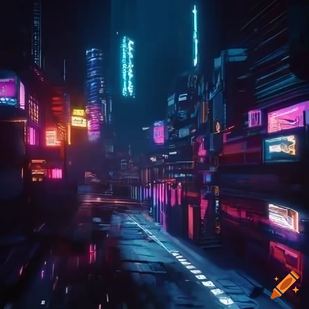 Wallpaper #42gsGpMBSpphPi3-xhpN170 Cyberpunk 2077 City Background in Detail on Craiyon