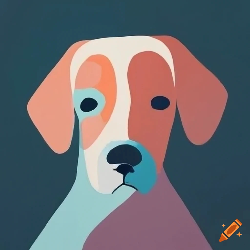 Wallpaper #aWdbBJMBSpphPi3--bfl227 Dog Face Simple Minimalist Painting Abstract on Craiyon