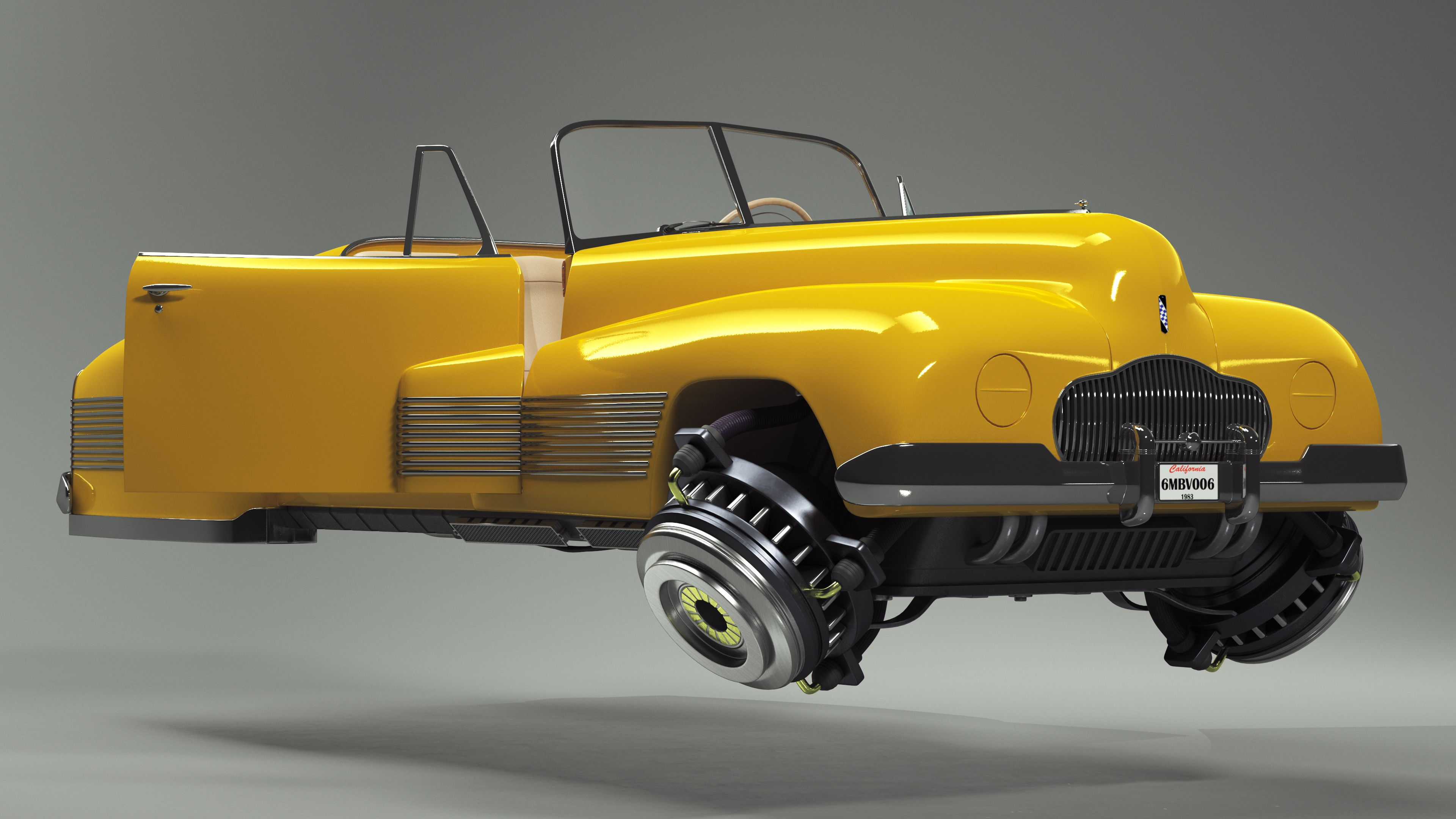Wallpaper #sVh7NJMBzN9vxX34jDzR211 Yellow Hover Retro Car Rigged for Maya 3D Model 99 Ma Free3d
