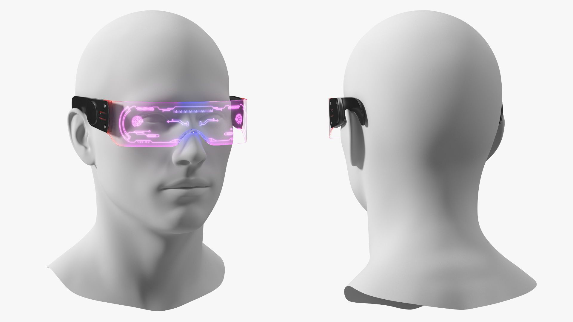 Wallpaper #JkCMMZMBJhL2WPbah8fI69 LED Cyberpunk Glasses Violet 3D Model 49 Max 3ds Blend C4d Fbx