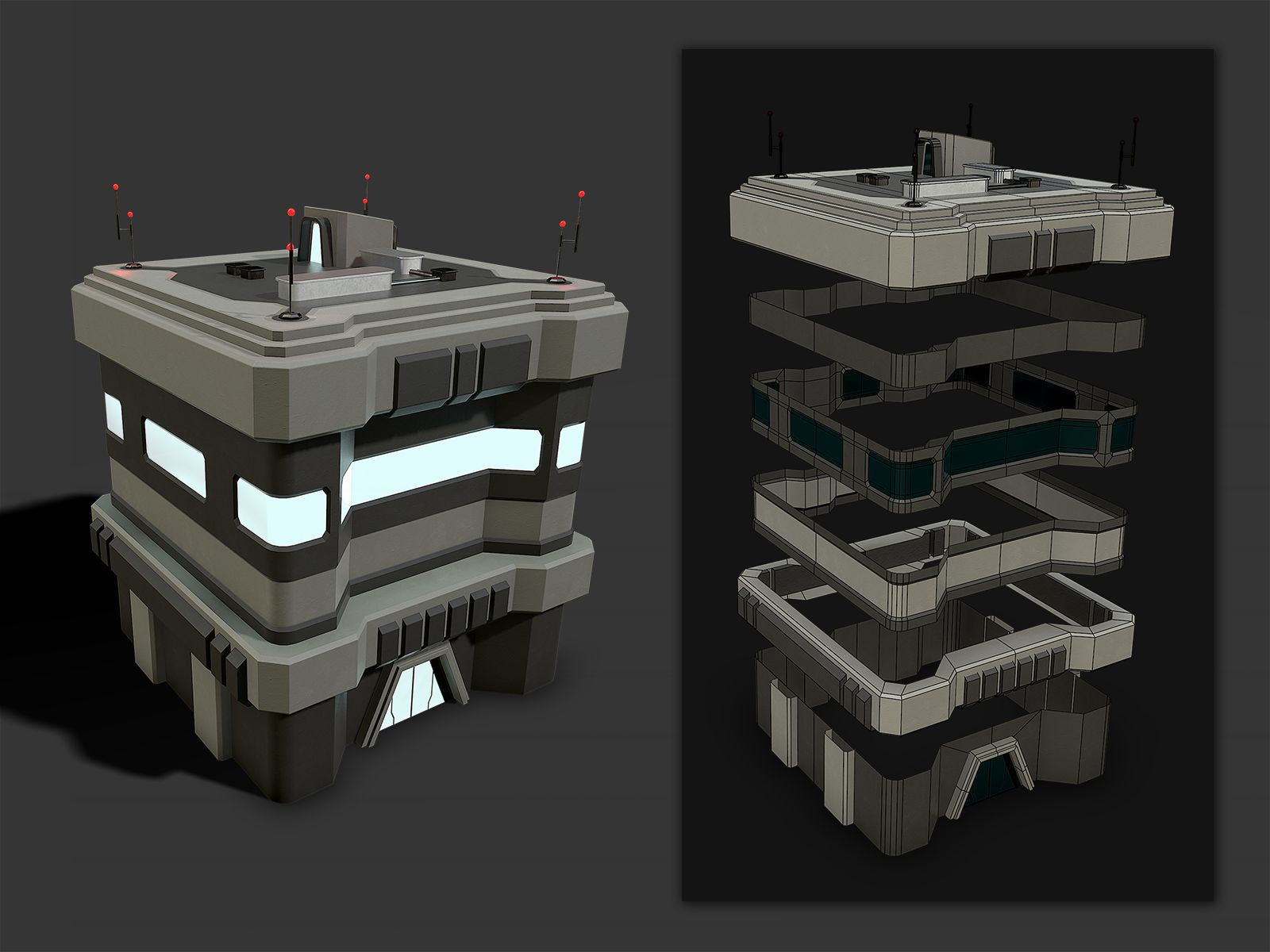 Wallpaper #sGf07JIBSpphPi3-g1XU232 Edificio Modifi De Lowpoly Scifi Modelo 3D 19 Unknown Ma Obj Fbx
