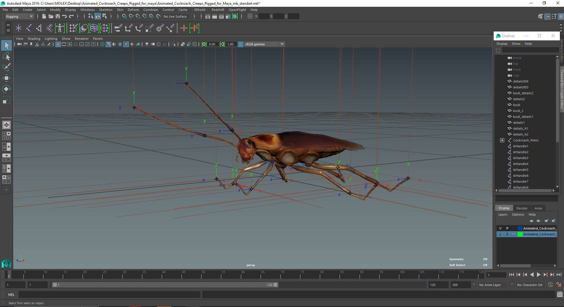 Wallpaper #SWdXCpMBSpphPi3-q9Qk276 Animated Cockroach Creeps Rigged for Maya 3D Model 149 Ma Free3d