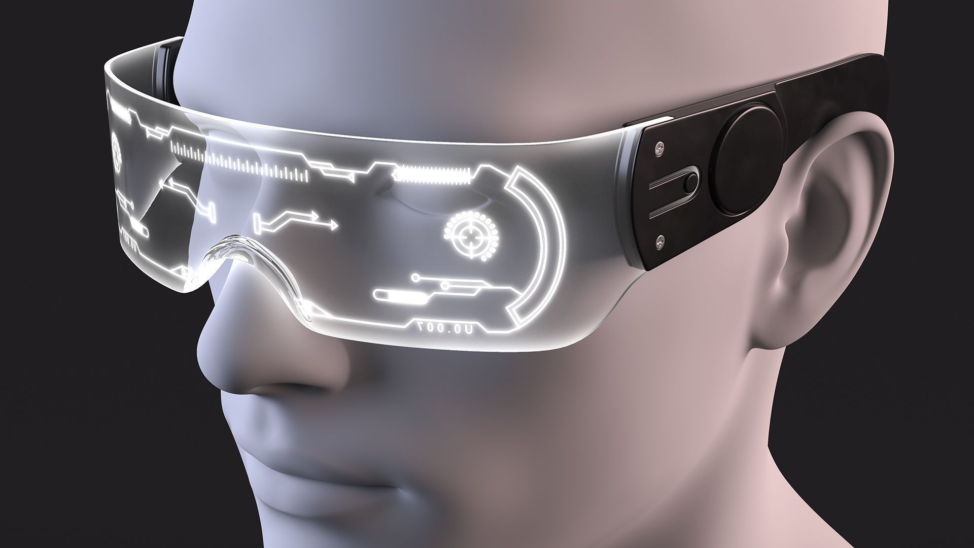 Wallpaper #JkCMMZMBJhL2WPbah8fI40 White Cyberpunk LED Glasses 3D Model 49 Obj 3ds Blend C4d Fbx