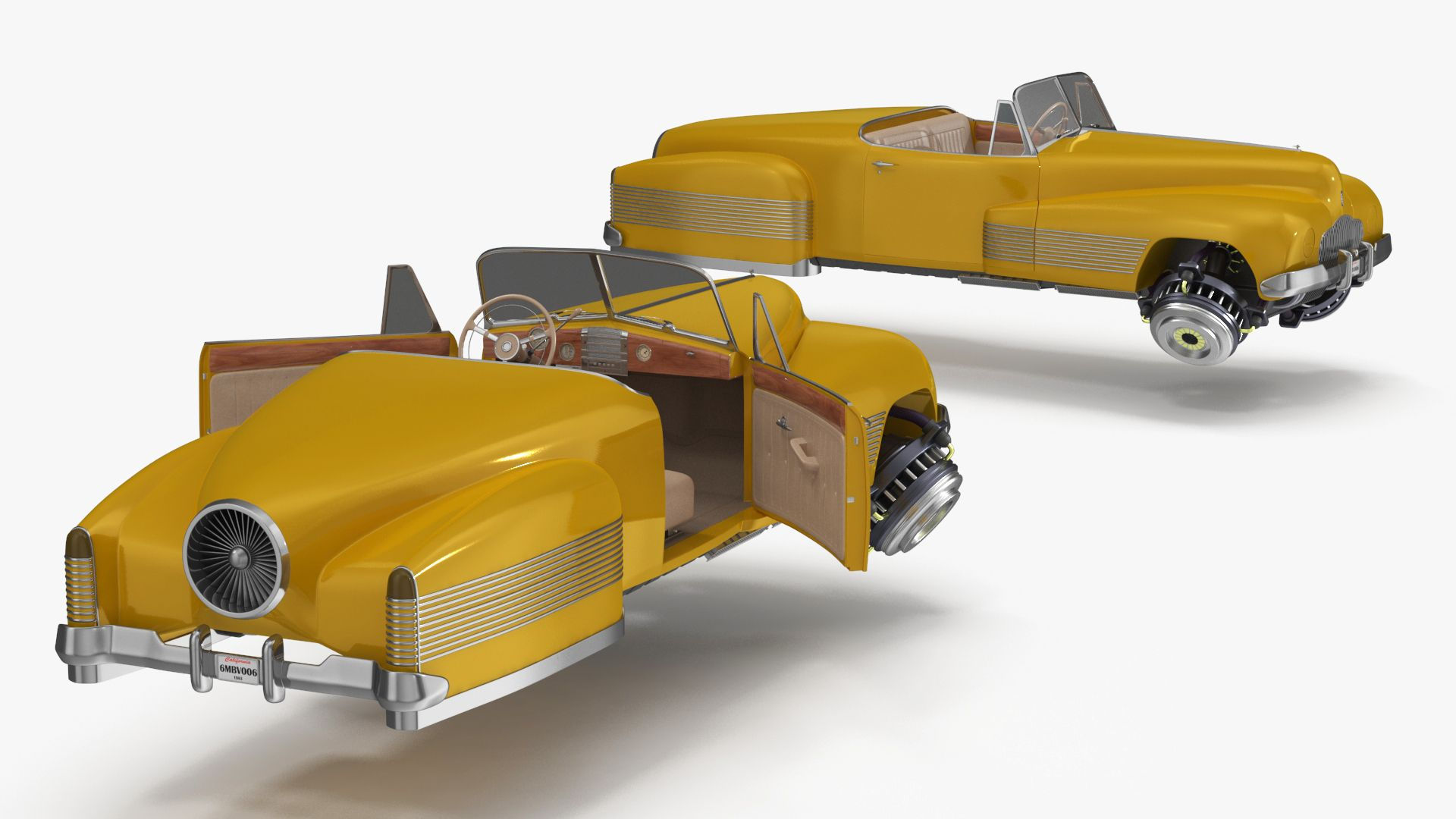 Wallpaper #sVh7NJMBzN9vxX34jDzR278 Yellow Hover Retro Car Rigged 3D Model 99 Max Free3d