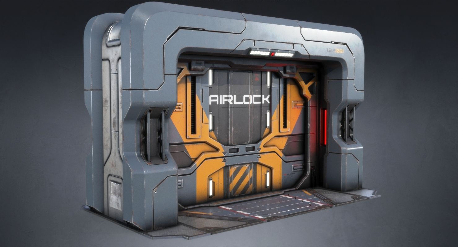 Wallpaper #NWegBpMBSpphPi3-J8JF313 Sci Fi Gate Door Game Ready Pbr 3D Model 69 Fbx Max Gltf Obj Ma