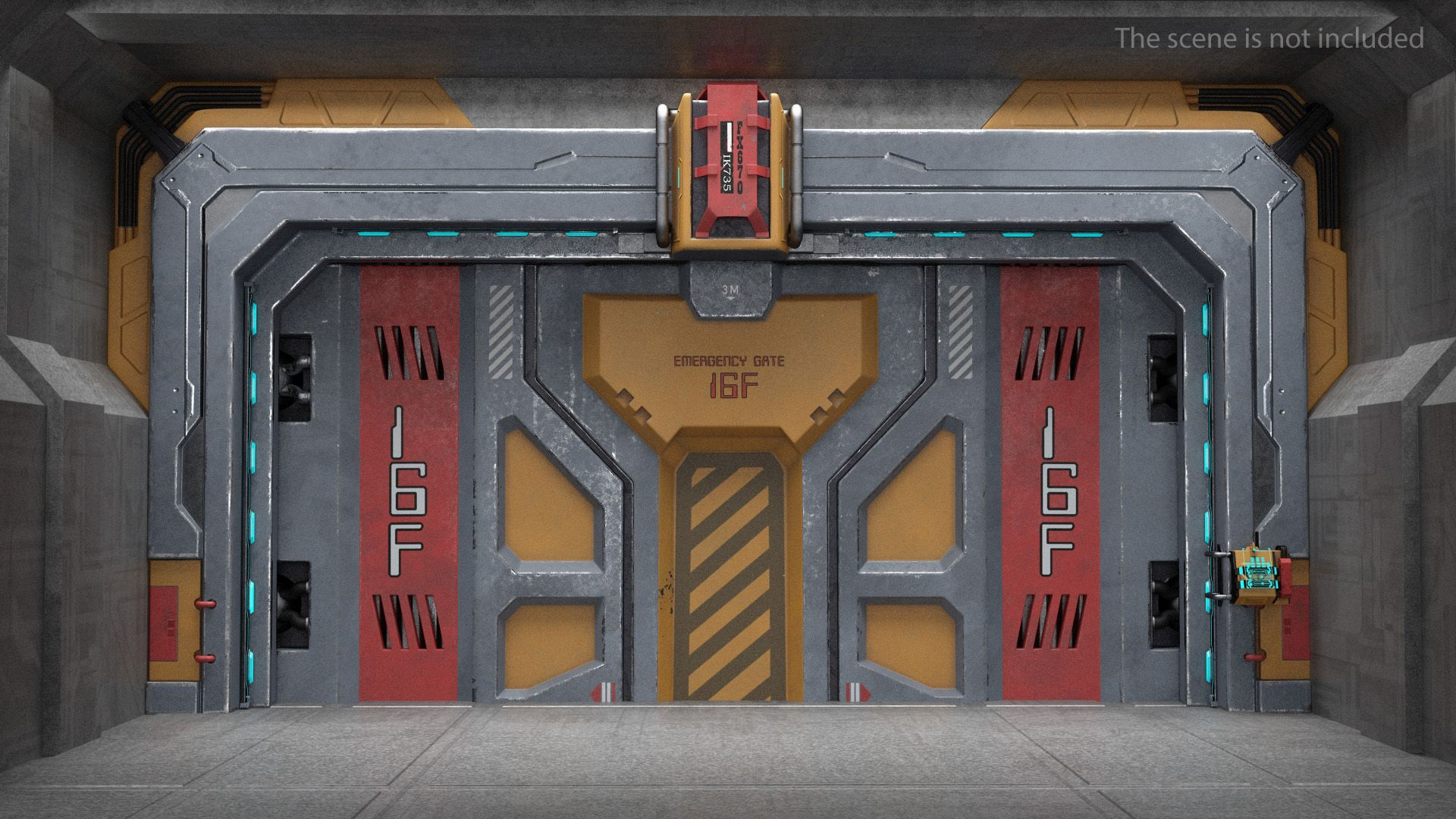 Wallpaper #NWegBpMBSpphPi3-J8JF16 Sci Fi Reinforced Sliding Gate 3D Model 69 3ds Blend C4d Fbx