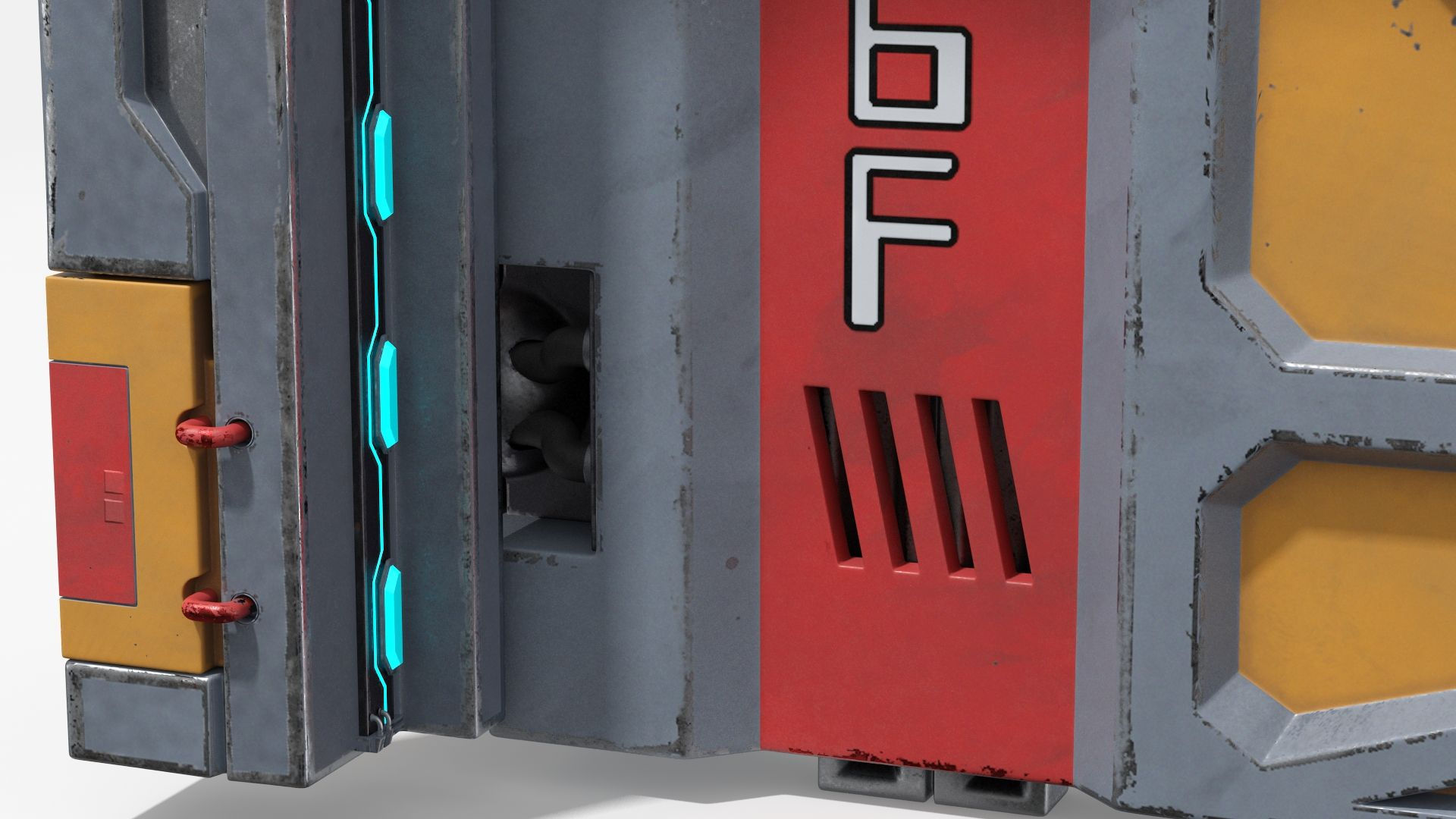Wallpaper #NWegBpMBSpphPi3-J8JF125 Sci Fi Reinforced Sliding Gate 3D Model 69 3ds Blend C4d Fbx