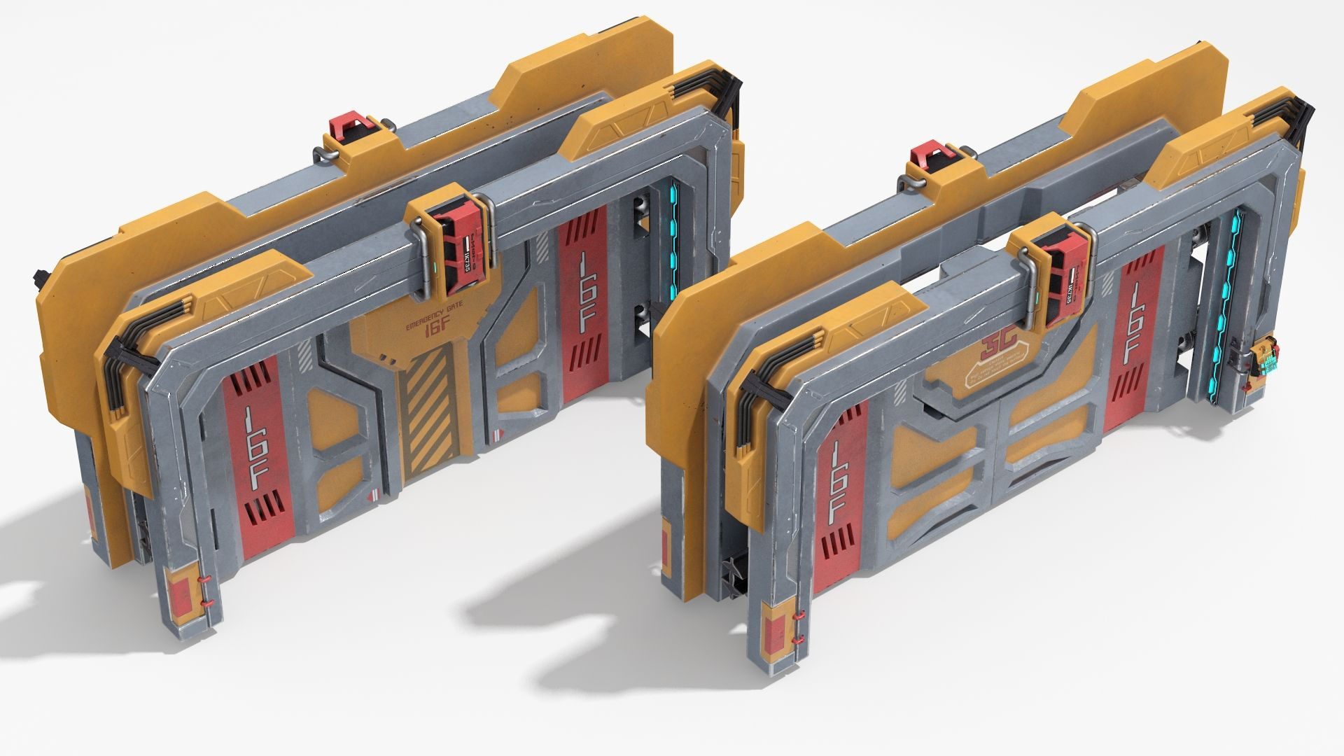 Wallpaper #NWegBpMBSpphPi3-J8JF152 Sci Fi Reinforced Sliding Gate 3D Model 69 3ds Blend C4d Fbx