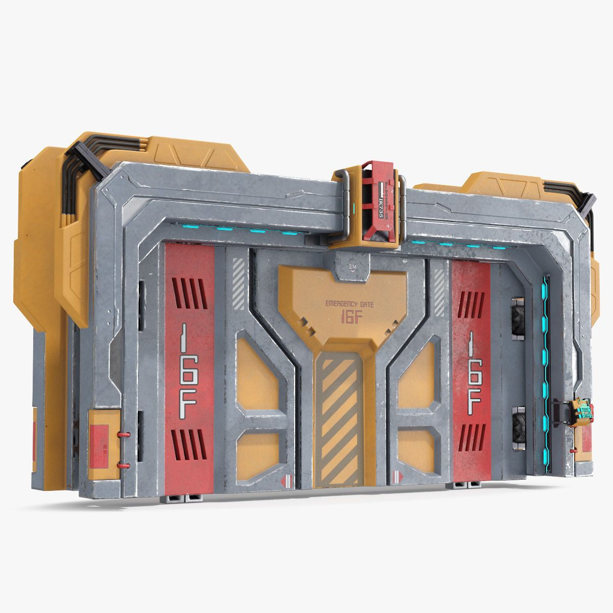 Wallpaper #NWegBpMBSpphPi3-J8JF126 Sci Fi Reinforced Sliding Gate 3D Model 69 3ds Blend C4d Fbx