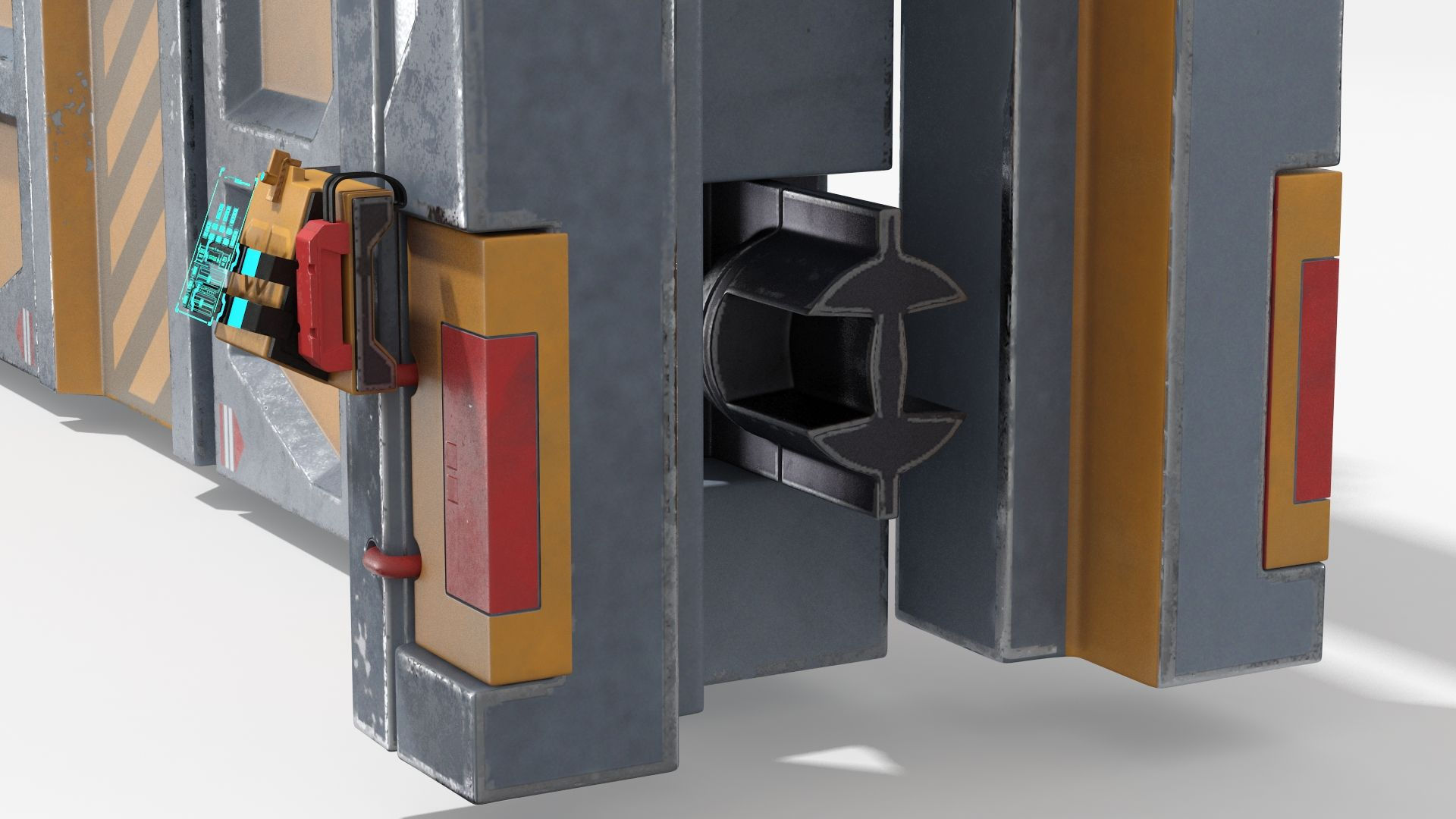 Wallpaper #NWegBpMBSpphPi3-J8JF257 Sci Fi Reinforced Sliding Gate 3D Model 69 3ds Blend C4d Fbx