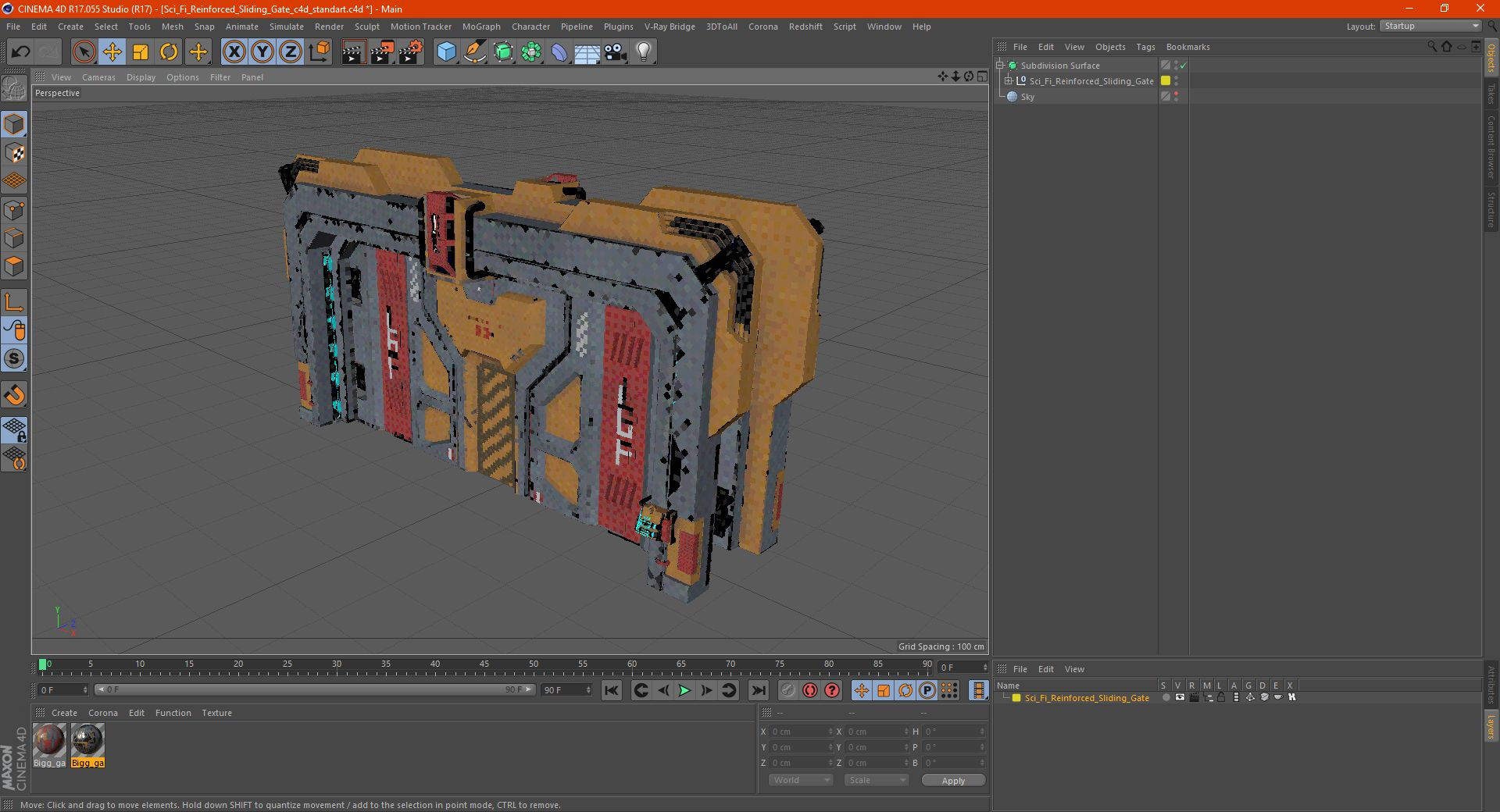 Wallpaper #NWegBpMBSpphPi3-J8JF262 Sci Fi Reinforced Sliding Gate 3D Model 69 3ds Blend C4d Fbx