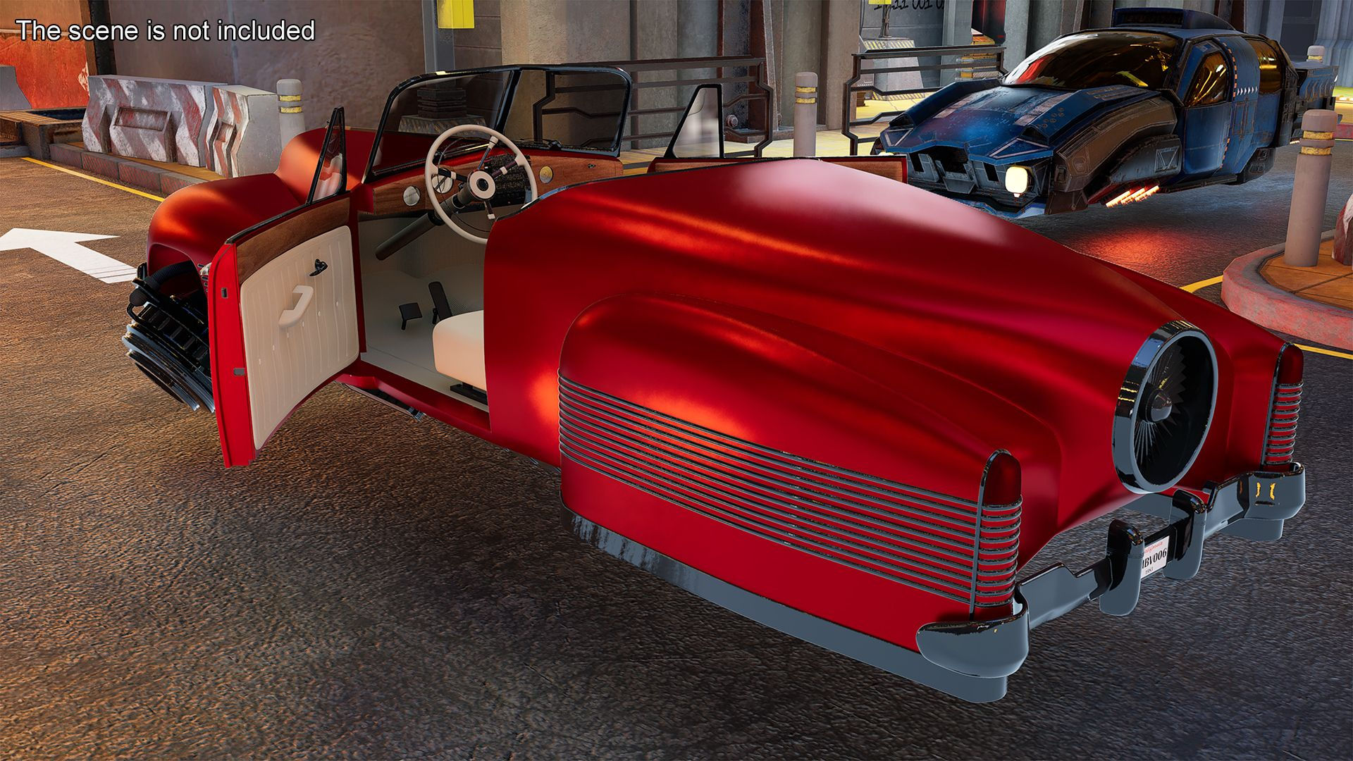Wallpaper #sVh7NJMBzN9vxX34jDzR290 Hover Retro Car Red New Rigged 3D Model 99 Max Free3d