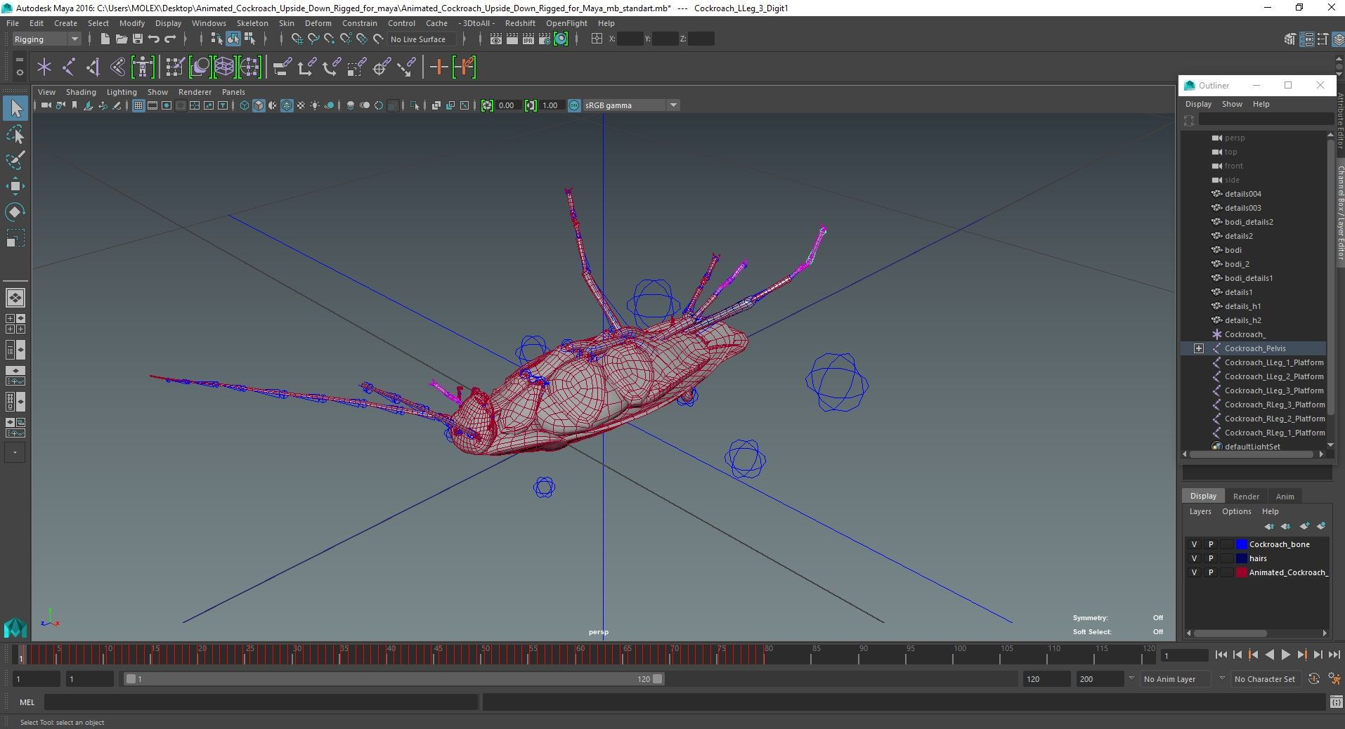 Wallpaper #SWdXCpMBSpphPi3-q9Qk348 Animated Cockroach Upside Down Rigged for Maya 3D Model 149 Ma Free3d