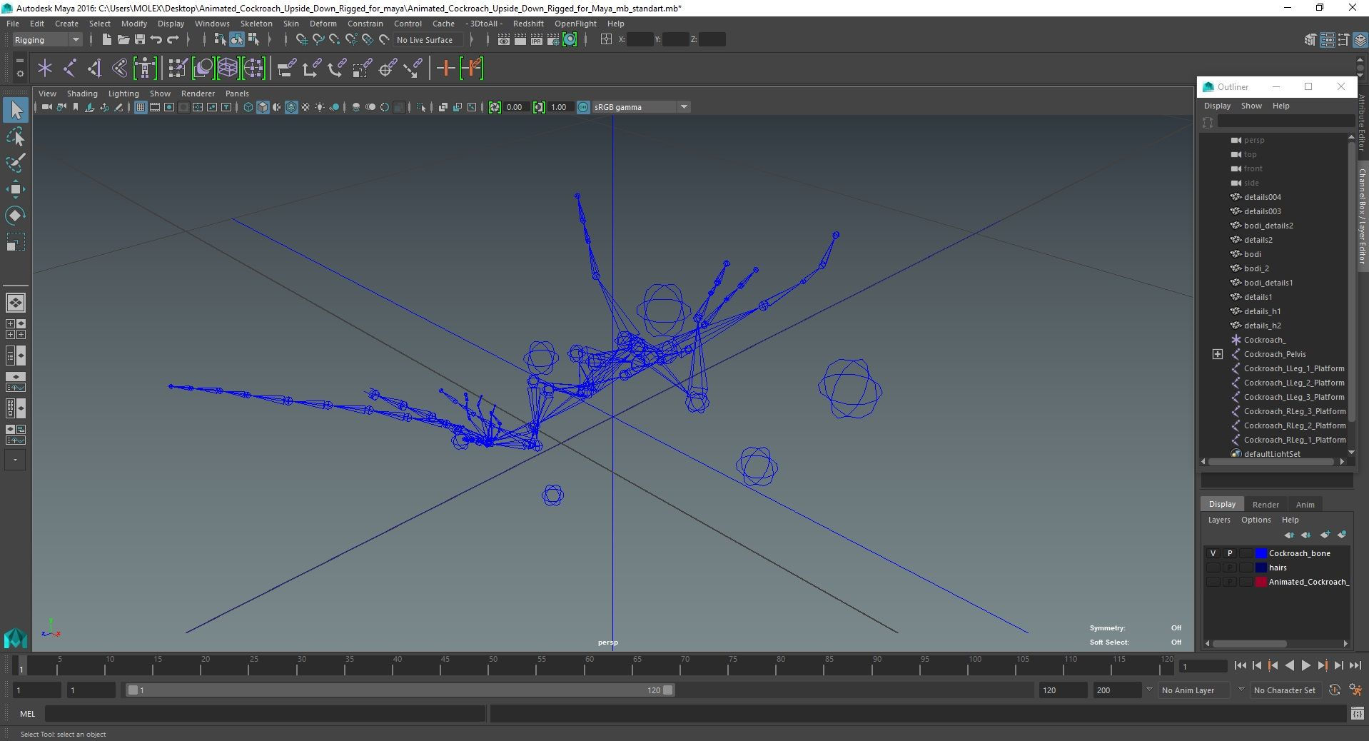 Wallpaper #SWdXCpMBSpphPi3-q9Qk355 Animated Cockroach Upside Down Rigged for Maya 3D Model 149 Ma Free3d