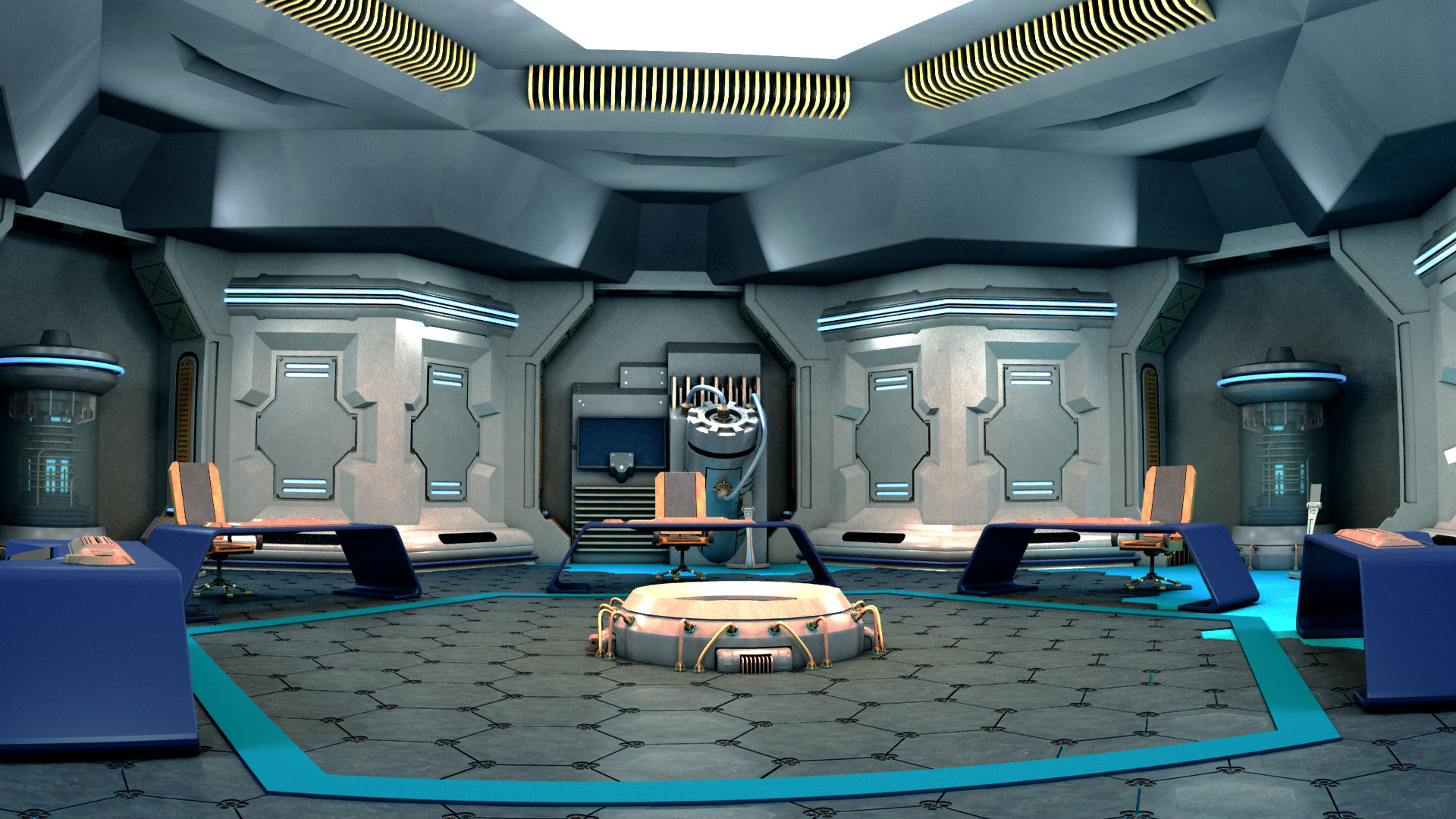 Wallpaper #JWeN-JIBSpphPi3-Nooi117 Sci Fi Corridor and Meeting Room 3D Model 20 Ma Obj Free3d