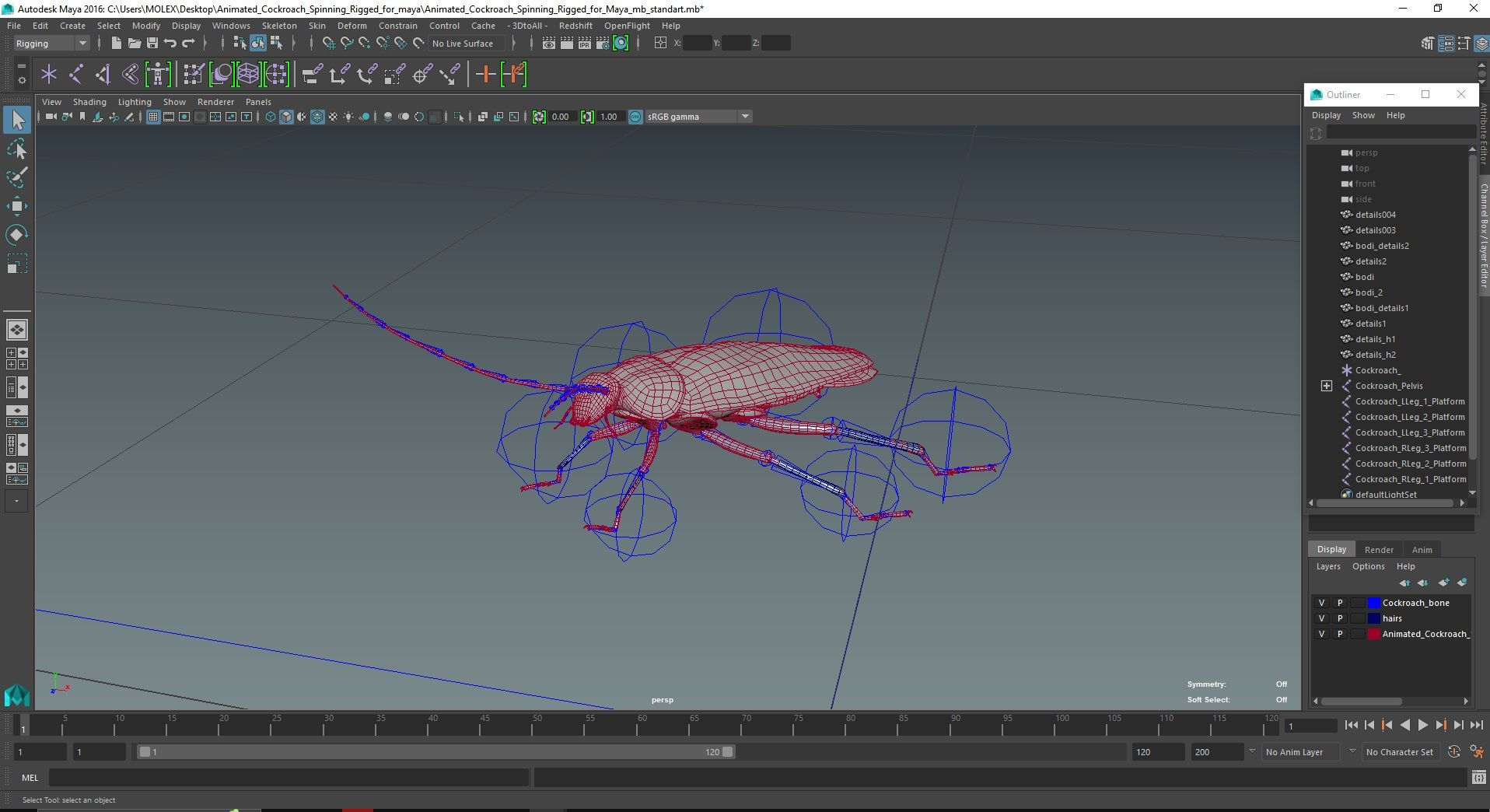 Wallpaper #SWdXCpMBSpphPi3-q9Qk308 Animated Cockroach Spinning Rigged for Maya 3D Model 149 Ma Free3d